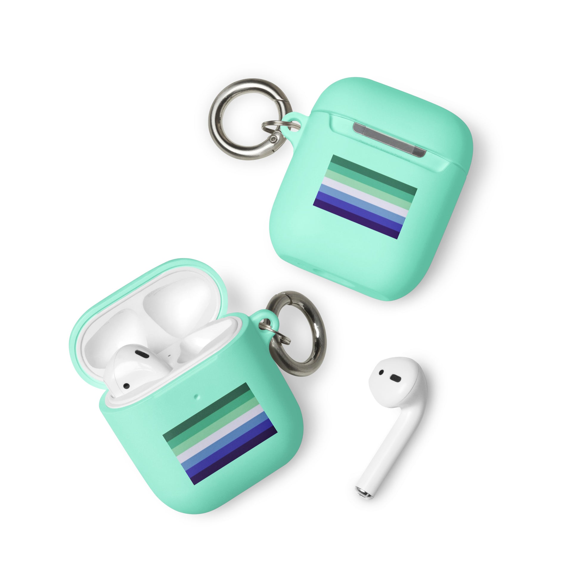 Gay MLM Vincian Pride Flag Rubber Case for Apple AirPods Mint AirPods Gay rubber-case-for-airpods-mint-airpods-front-64adcbf01a245