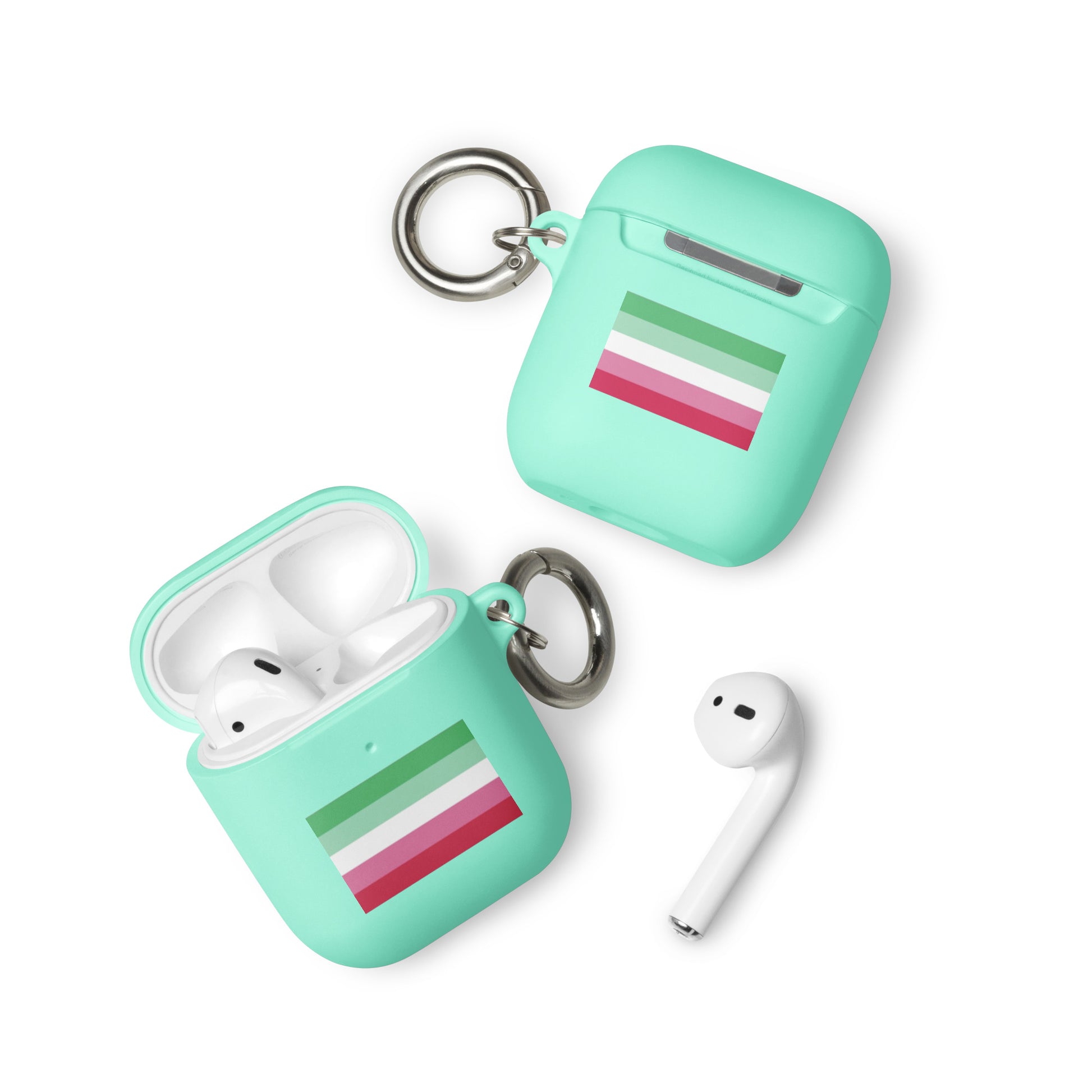 Abrosexual Pride Flag Case for Apple AirPods and AirPods Pro Mint AirPods Abrosexual rubber-case-for-airpods-mint-airpods-front-64add2dded3de