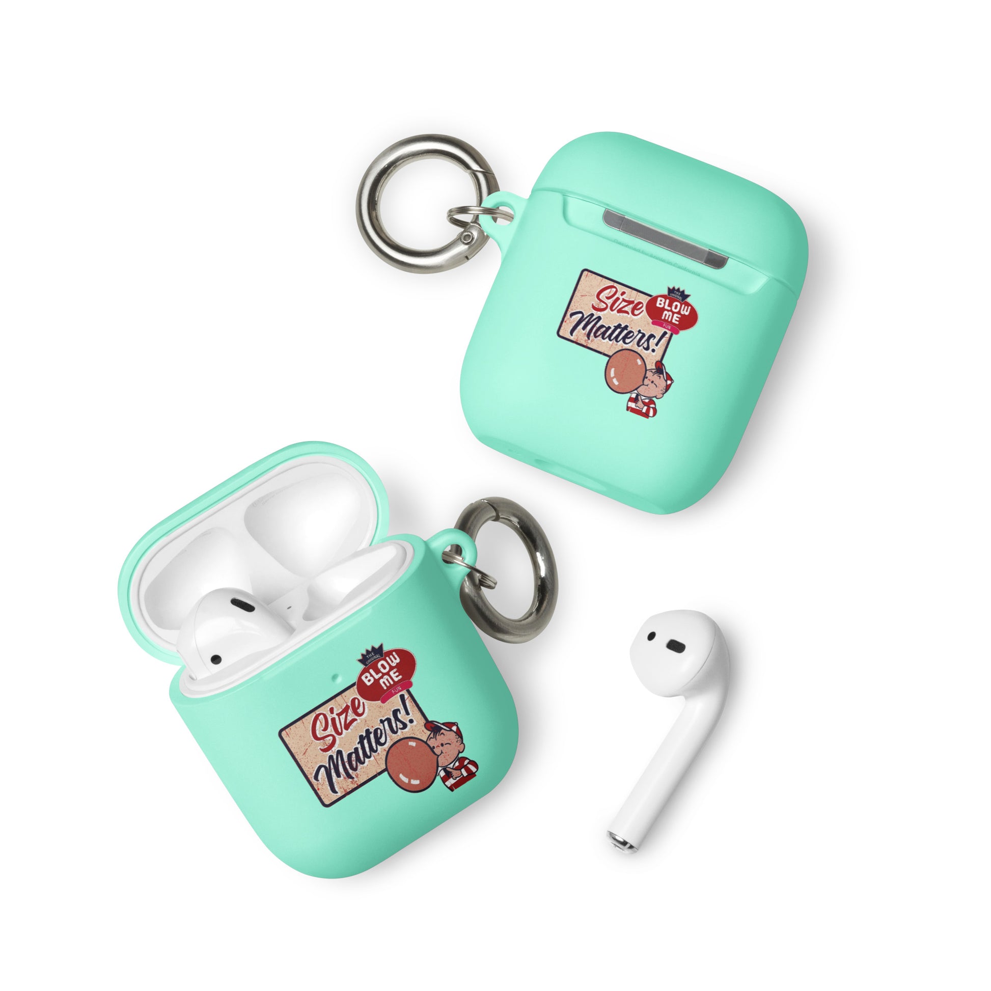 Rubber Case for Apple AirPods - Size Matters Mint AirPods rubber-case-for-airpods-mint-airpods-front-64add31795065