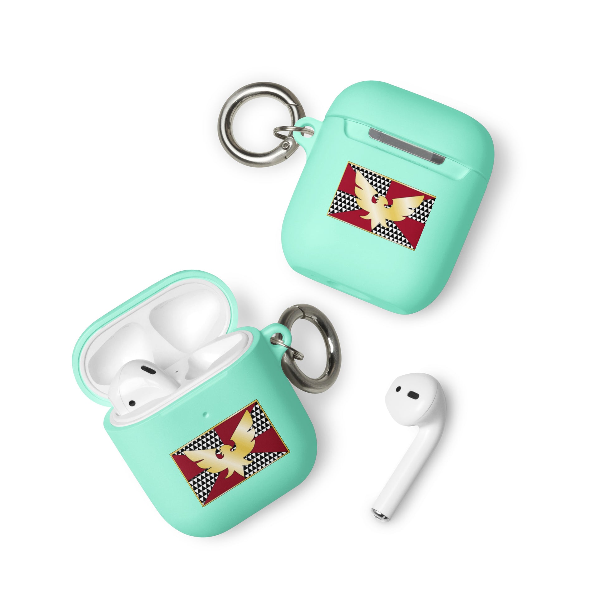 Feather (Drag) Pride Flag Rubber Case for Apple AirPods Mint AirPods rubber-case-for-airpods-mint-airpods-front-64ade8155b90e