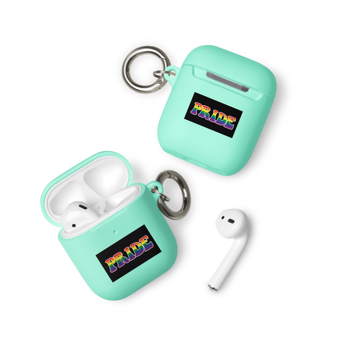 LGBTQ Pride Rubber Case for Apple AirPods - Pride Mint AirPods Pride rubber-case-for-airpods-mint-airpods-front-64adeb68e74df