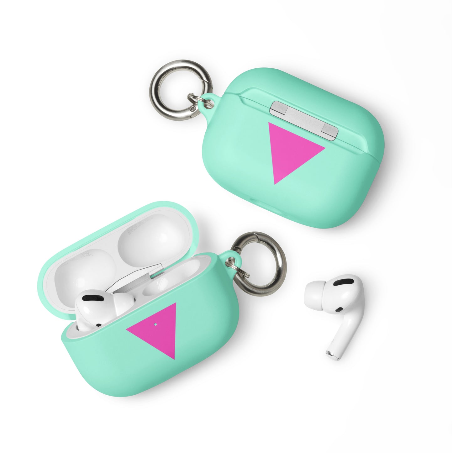 LGBTQ Pride Rubber Case for Apple AirPods - Pink Triangle Mint AirPods Pro Pride rubber-case-for-airpods-mint-airpods-pro-front-64adcf7471a02