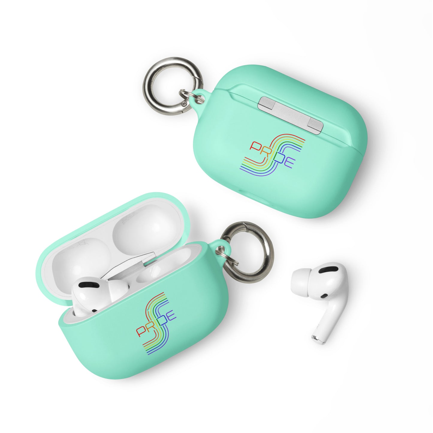 LGBTQ Pride Rubber Case for Apple AirPods - Pride Mod Line Art Mint AirPods Pro Pride rubber-case-for-airpods-mint-airpods-pro-front-64add1523efdb