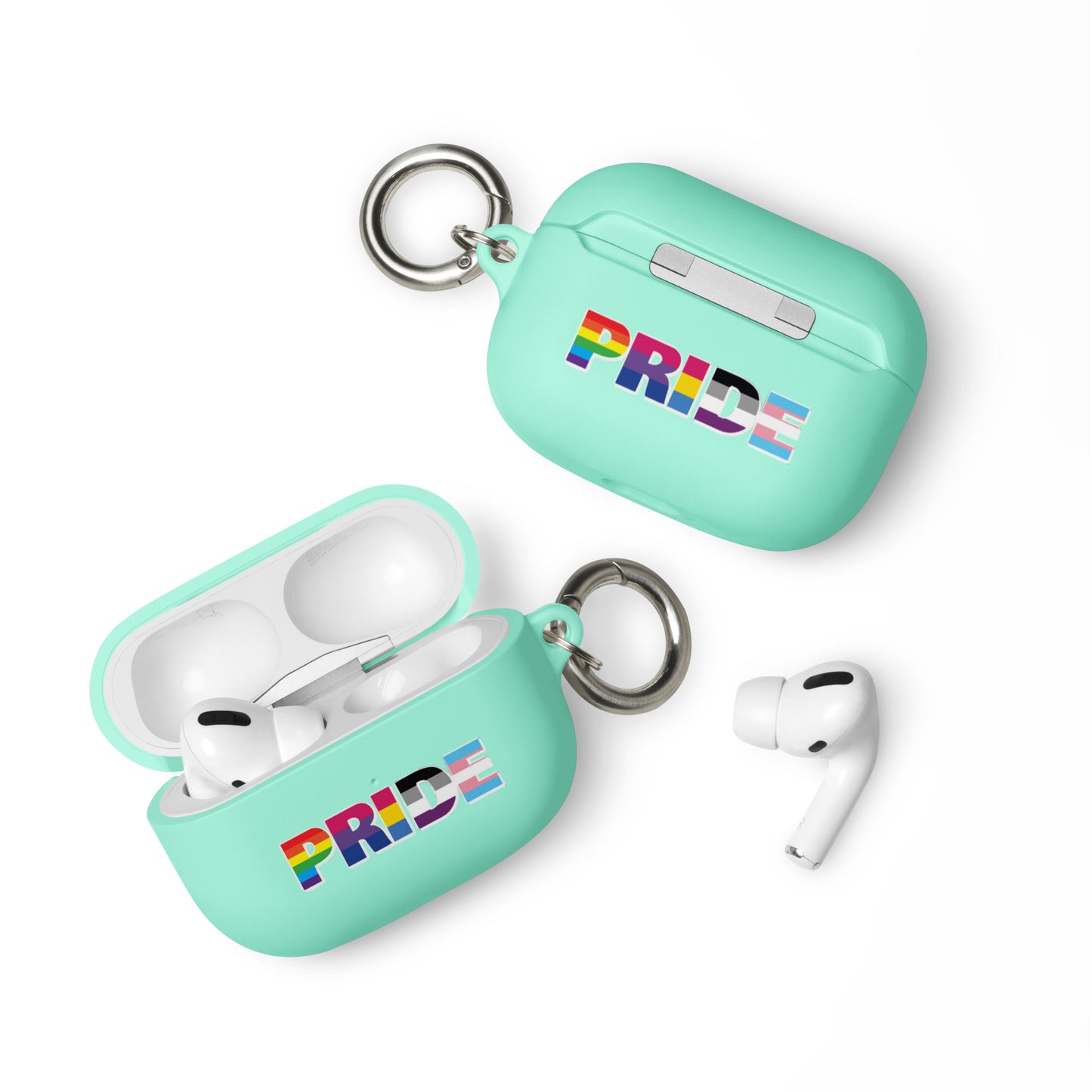 LGBTQ Pride Flag Rubber Case for Apple AirPods - Pride with Flags Mint AirPods Pro Pride rubber-case-for-airpods-mint-airpods-pro-front-64add193b99ef