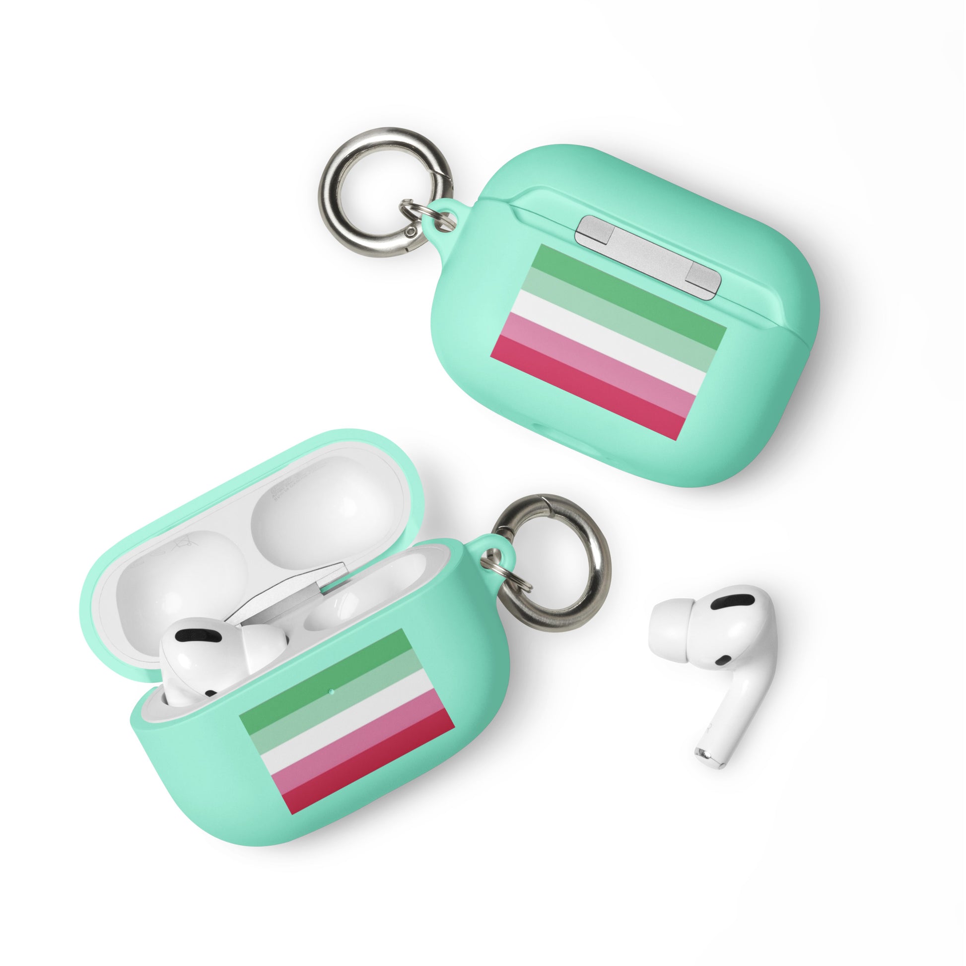 Abrosexual Pride Flag Case for Apple AirPods and AirPods Pro Mint AirPods Pro Abrosexual rubber-case-for-airpods-mint-airpods-pro-front-64add2dded474