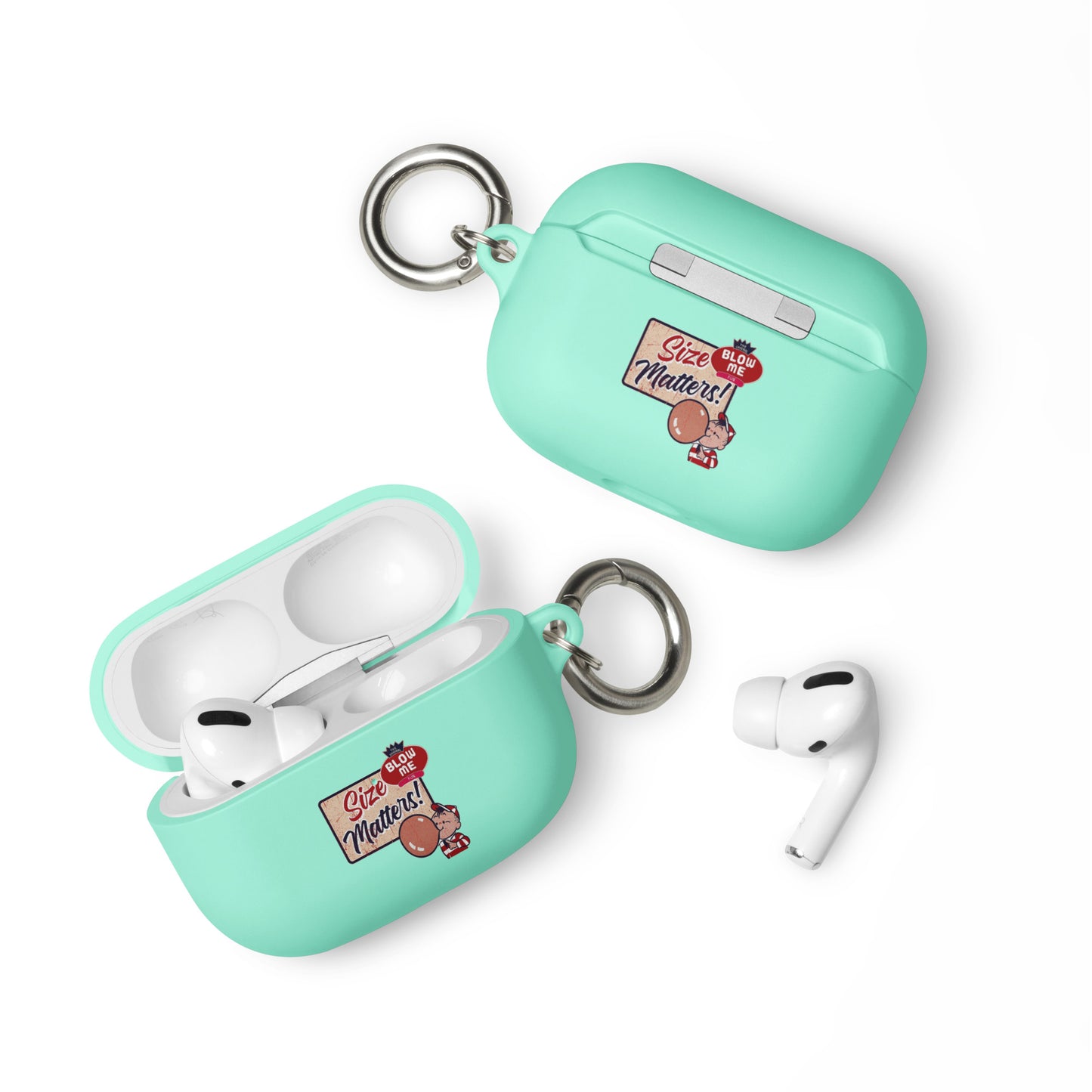 Rubber Case for Apple AirPods - Size Matters Mint AirPods Pro rubber-case-for-airpods-mint-airpods-pro-front-64add31795180