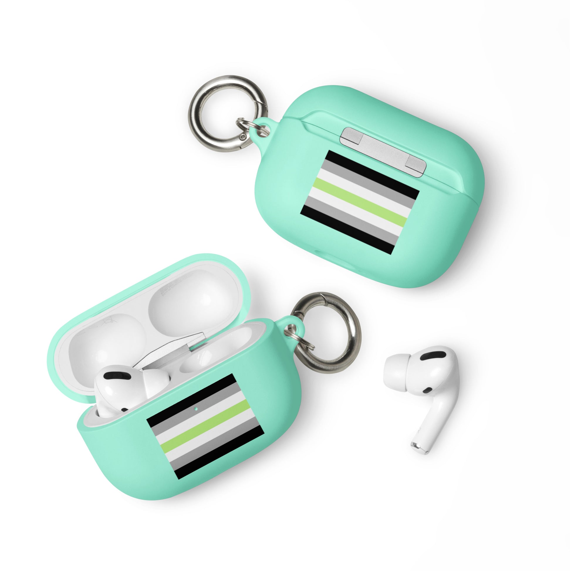 Agender Pride Case for Apple AirPods and Pro Mint AirPods Pro Agender rubber-case-for-airpods-mint-airpods-pro-front-64adeba43b83d