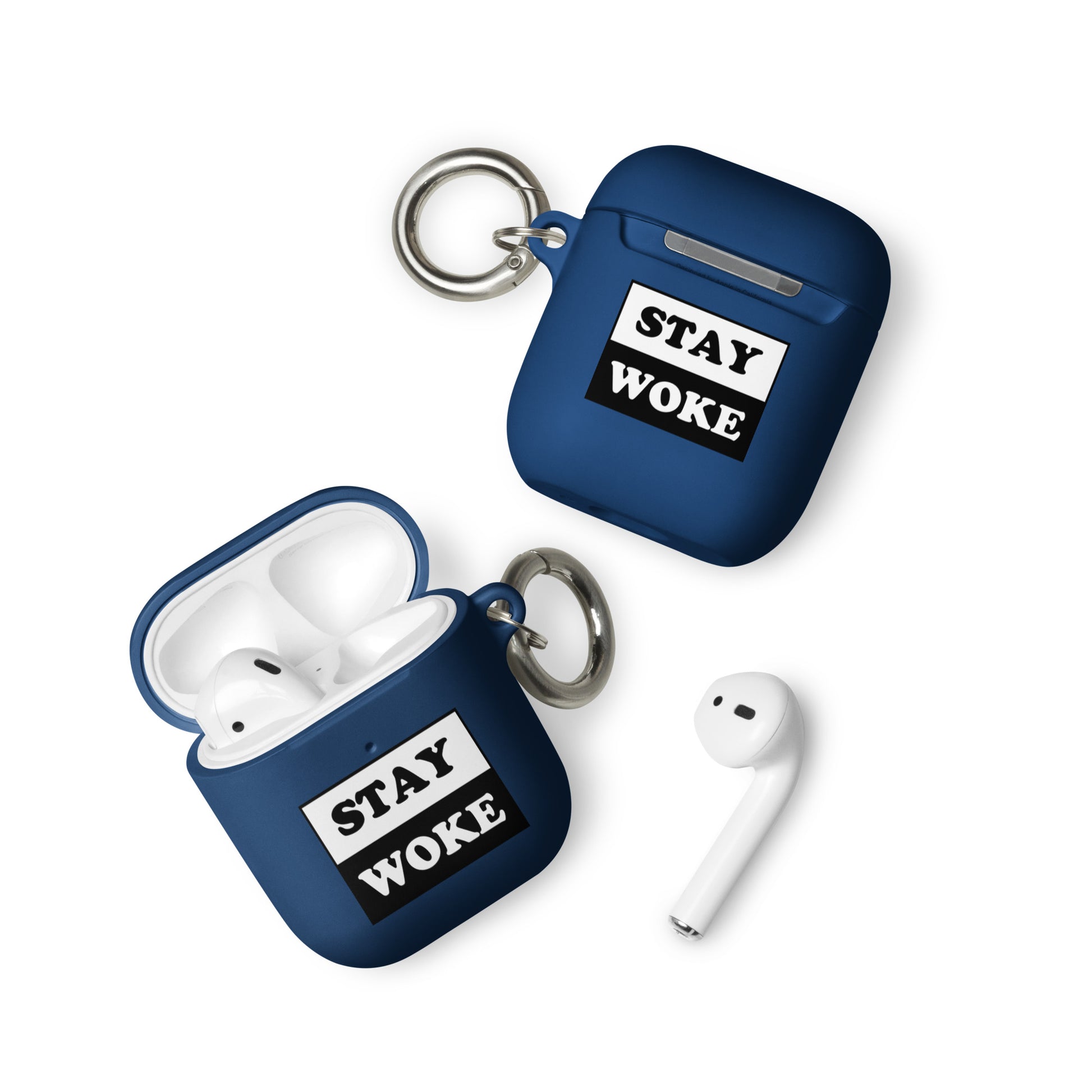 Rubber Case for Apple AirPods - Stay Woke Navy AirPods rubber-case-for-airpods-navy-airpods-front-64adcfa3cac24