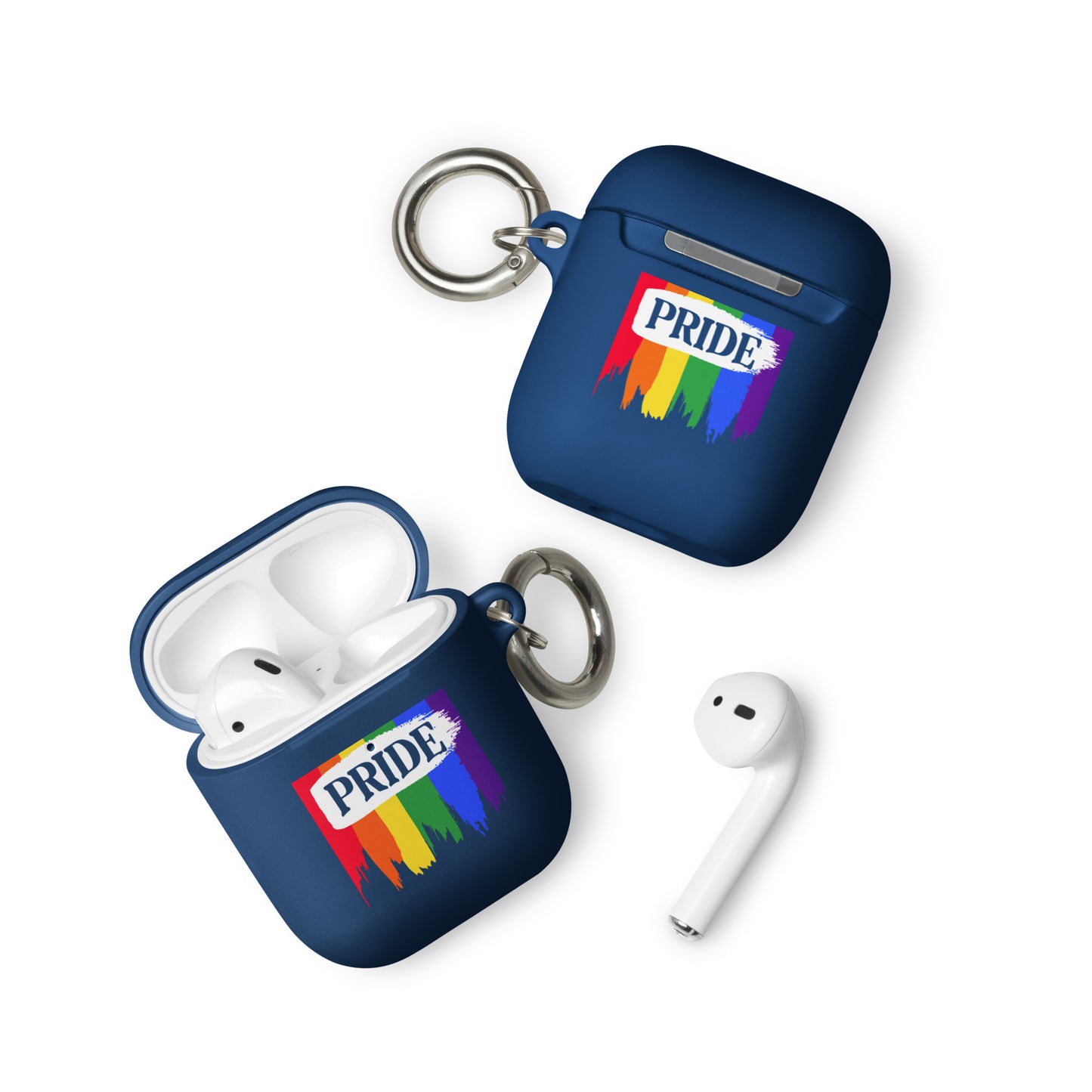 LGBTQ Pride Rubber Case for Apple AirPods - Pride Paint Navy AirPods Pride rubber-case-for-airpods-navy-airpods-front-64add0e472e57