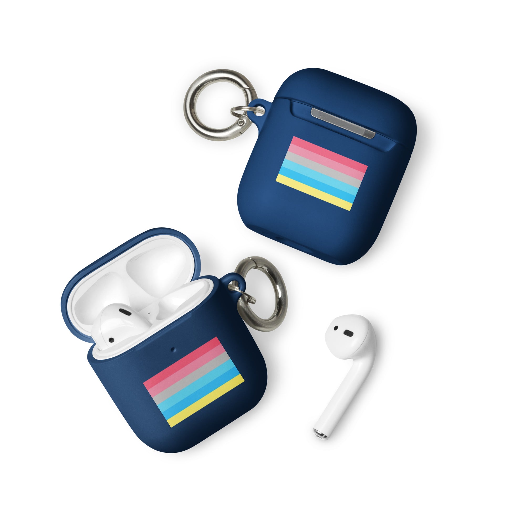 Genderflux Pride Rubber Case for Apple AirPods Navy AirPods Genderflux rubber-case-for-airpods-navy-airpods-front-64ade84811f45