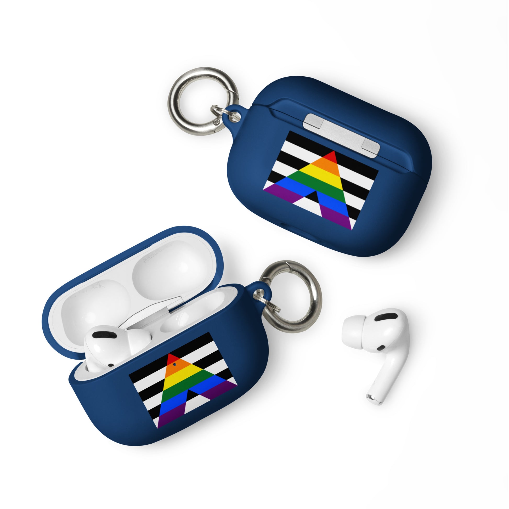 Straight Ally Pride Flag Rubber Case for Apple AirPods Navy AirPods Pro Straight Ally rubber-case-for-airpods-navy-airpods-pro-front-64adcb9a8bae7