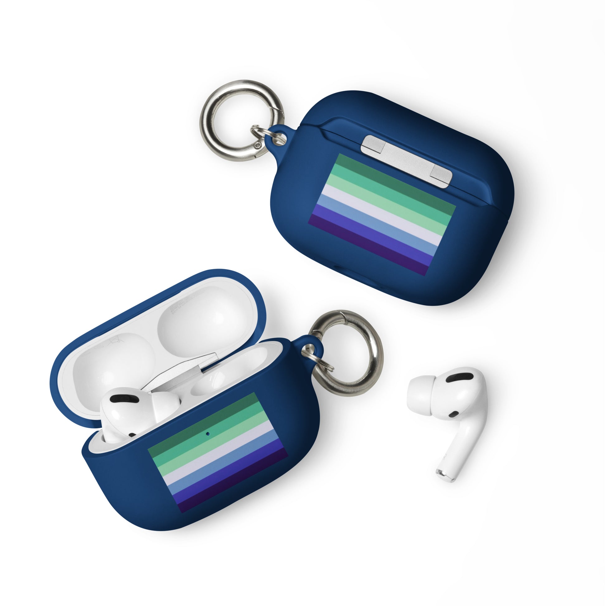 Gay MLM Vincian Pride Flag Rubber Case for Apple AirPods Navy AirPods Pro Gay rubber-case-for-airpods-navy-airpods-pro-front-64adcbf01a0ca