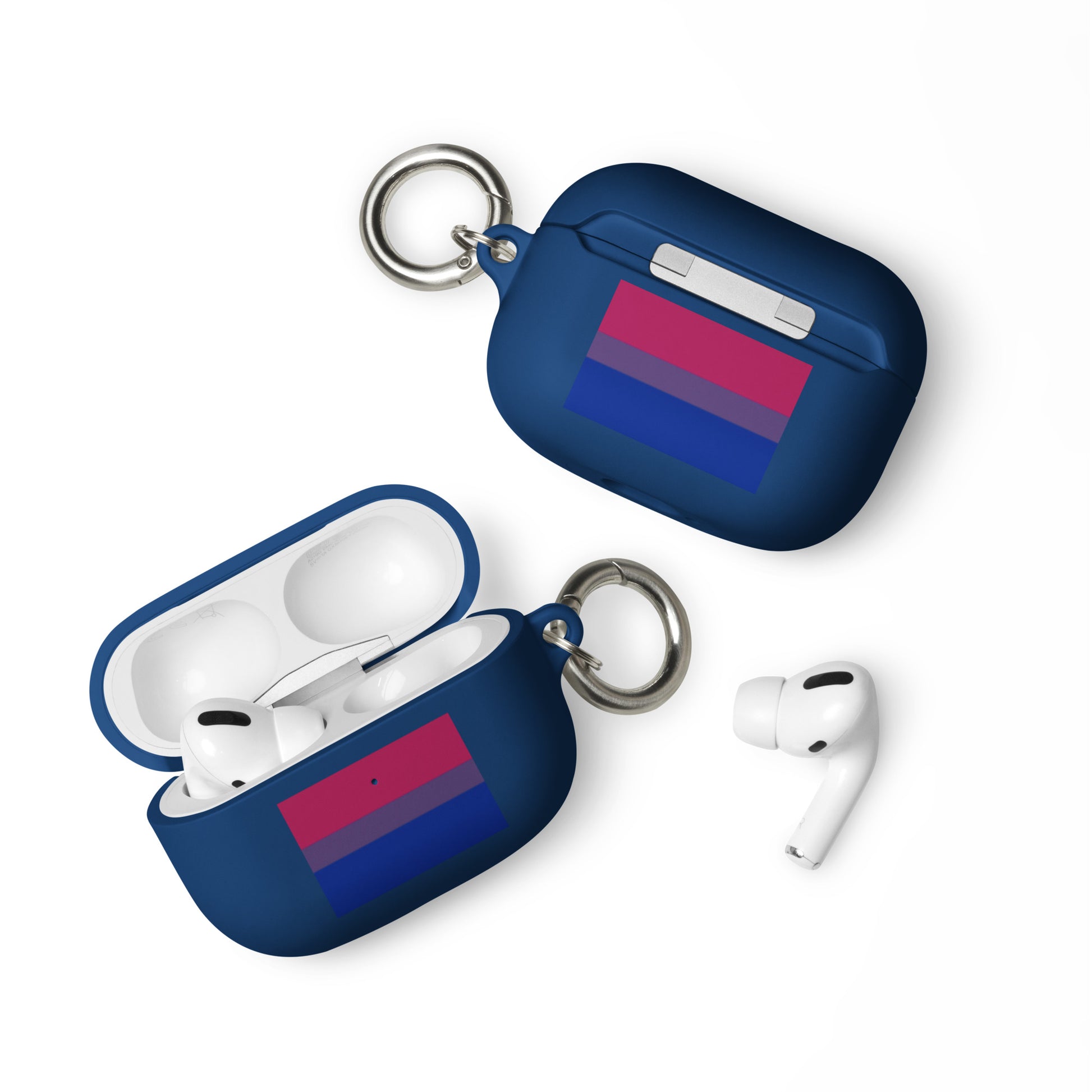 Bisexual Bi Pride Rubber Case for Apple AirPods Navy AirPods Pro Bisexual rubber-case-for-airpods-navy-airpods-pro-front-64add6dad1f03