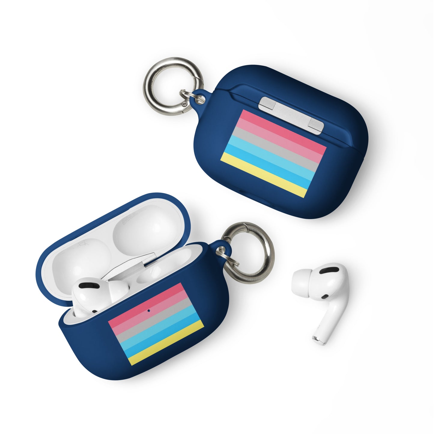 Genderflux Pride Rubber Case for Apple AirPods Navy AirPods Pro Genderflux rubber-case-for-airpods-navy-airpods-pro-front-64ade84811fbf