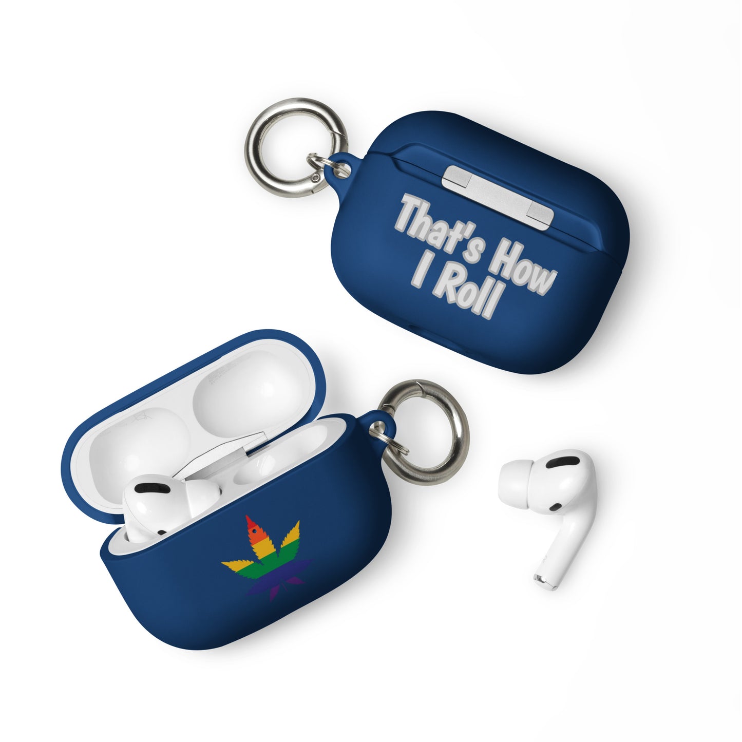 LGBTQ Pride Case for Apple AirPods - Weed Navy AirPods Pro Pride rubber-case-for-airpods-navy-airpods-pro-front-64ae04a0572b2