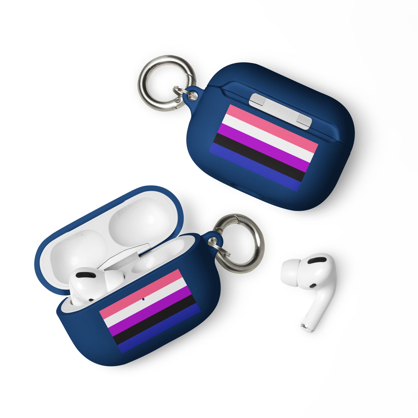 Genderfluid Pride Rubber Case for Apple AirPods Navy AirPods Pro rubber-case-for-airpods-navy-airpods-pro-front-64ae0d1d3a668