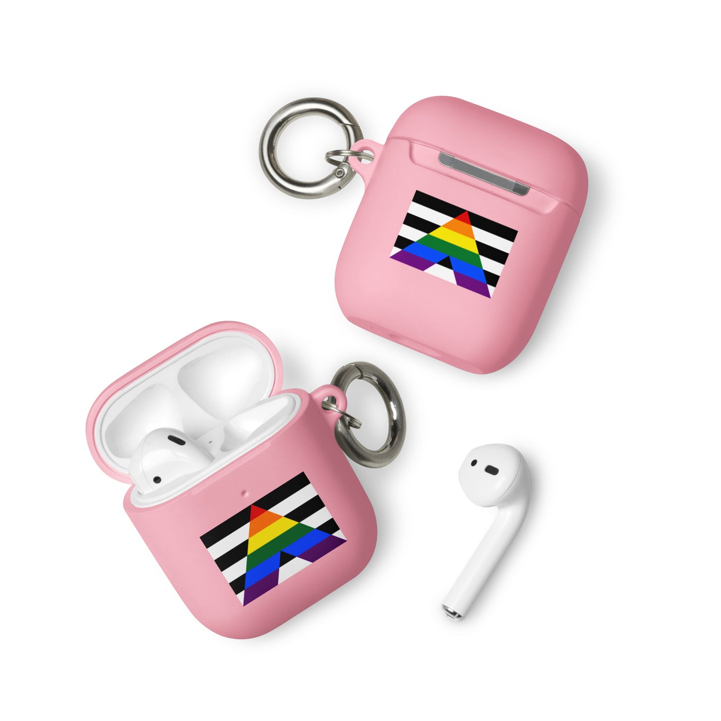 Straight Ally Pride Flag Rubber Case for Apple AirPods Pink AirPods Straight Ally rubber-case-for-airpods-pink-airpods-front-64adcb9a8bfb7