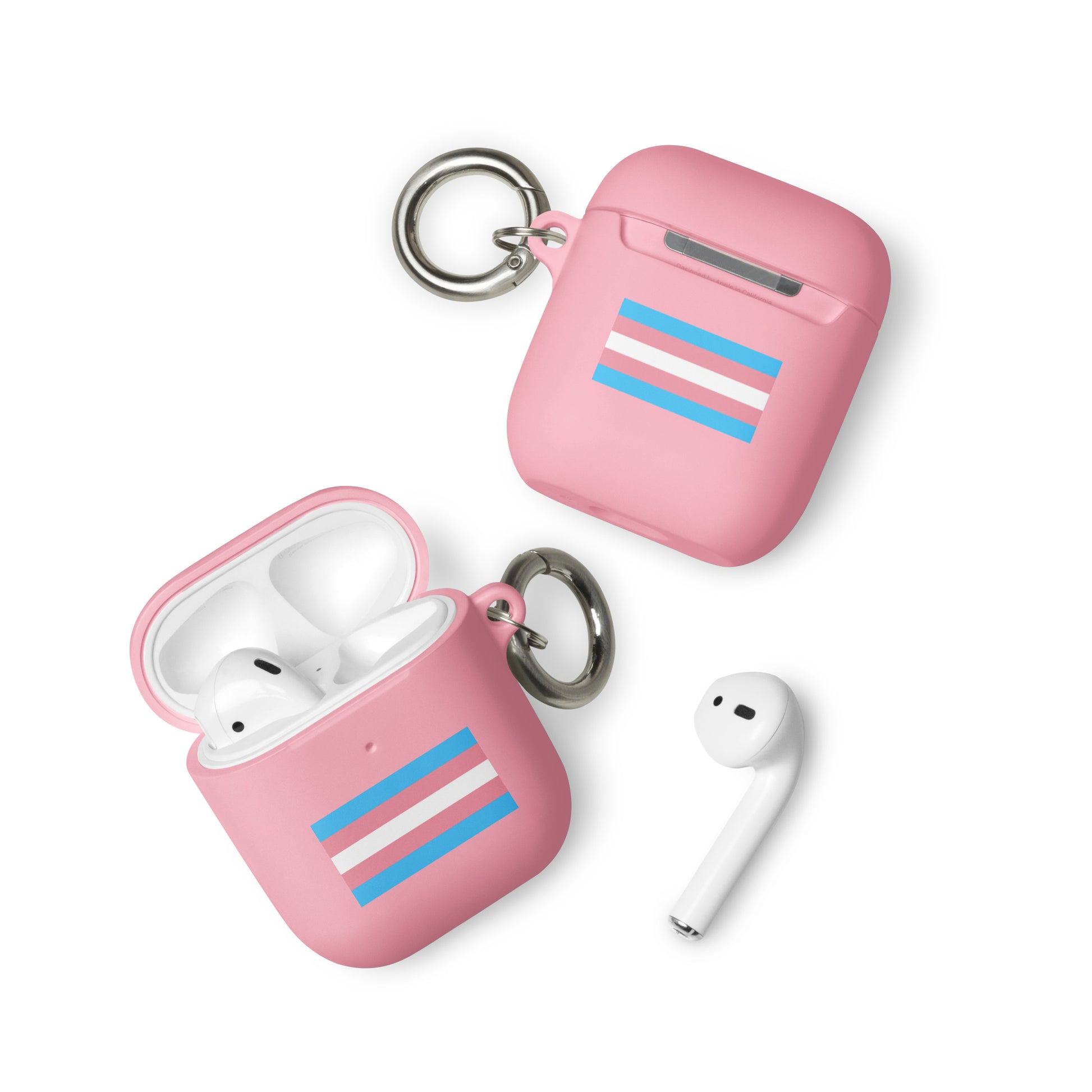 Transgender Trans Pride Flag Case for Apple AirPods Pink AirPods Transgender rubber-case-for-airpods-pink-airpods-front-64adce046d9b2