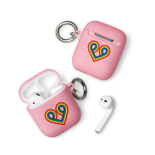 LGBTQ Pride Rubber Case for Apple AirPods - Pride Heart Pink AirPods Pride rubber-case-for-airpods-pink-airpods-front-64adcf1562313 AirPods Case