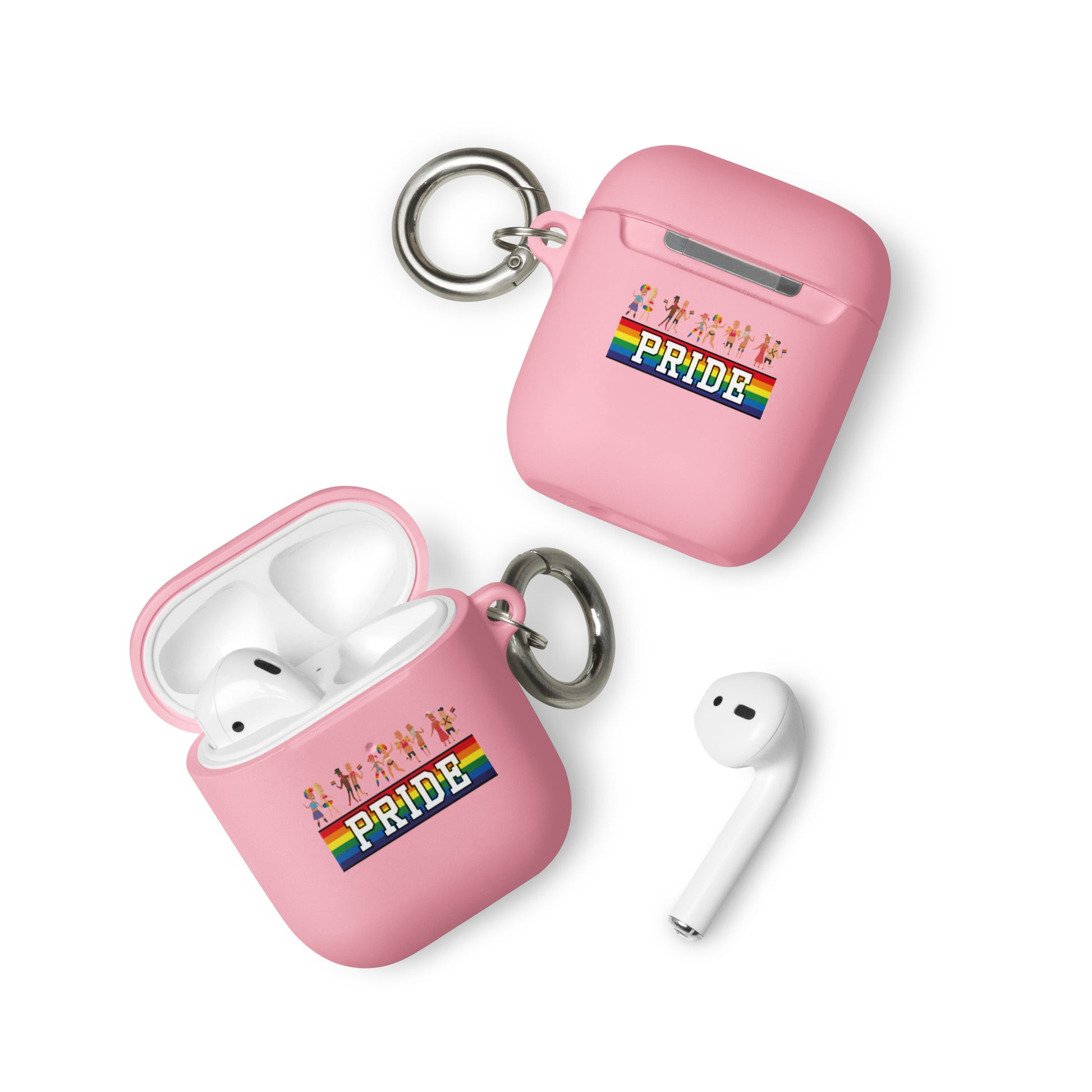 LGBTQ Pride Rubber Case for Apple AirPods - Pride Parade Pink AirPods Pride rubber-case-for-airpods-pink-airpods-front-64add0b8a23d6