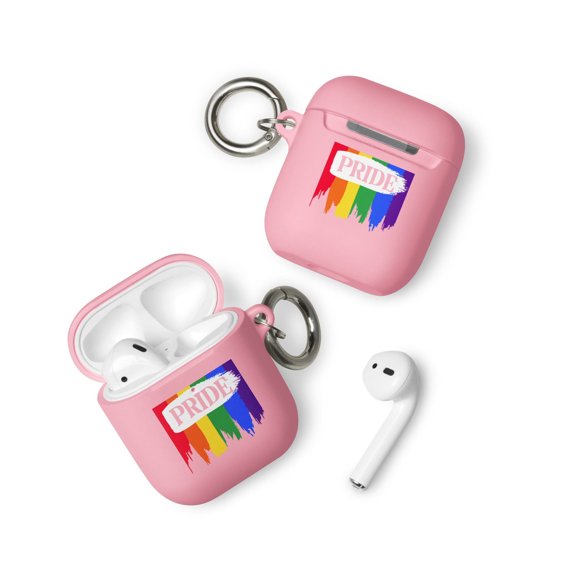 LGBTQ Pride Rubber Case for Apple AirPods - Pride Paint Pink AirPods Pride rubber-case-for-airpods-pink-airpods-front-64add0e4733a9