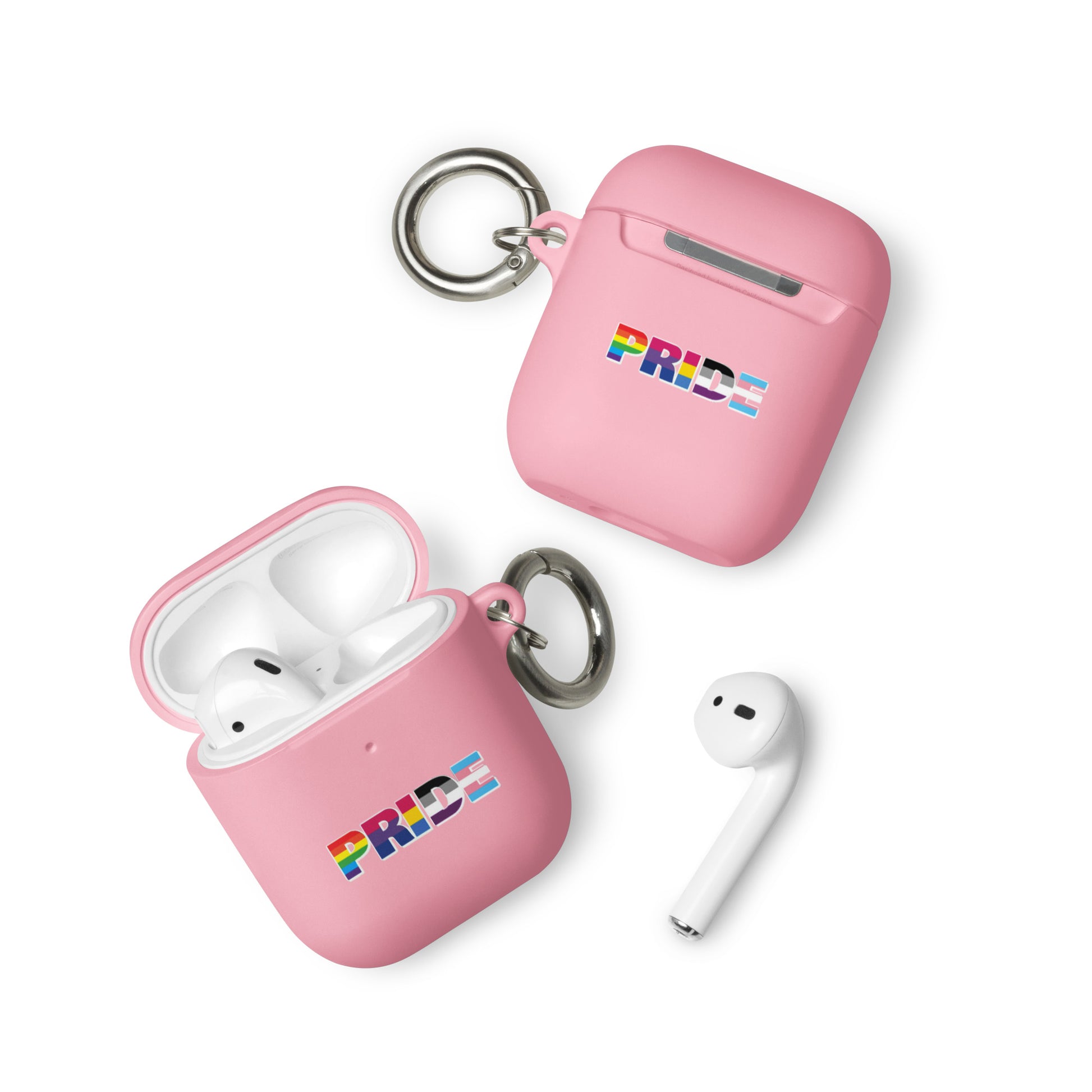 LGBTQ Pride Flag Rubber Case for Apple AirPods - Pride with Flags Pink AirPods Pride rubber-case-for-airpods-pink-airpods-front-64add193b9698