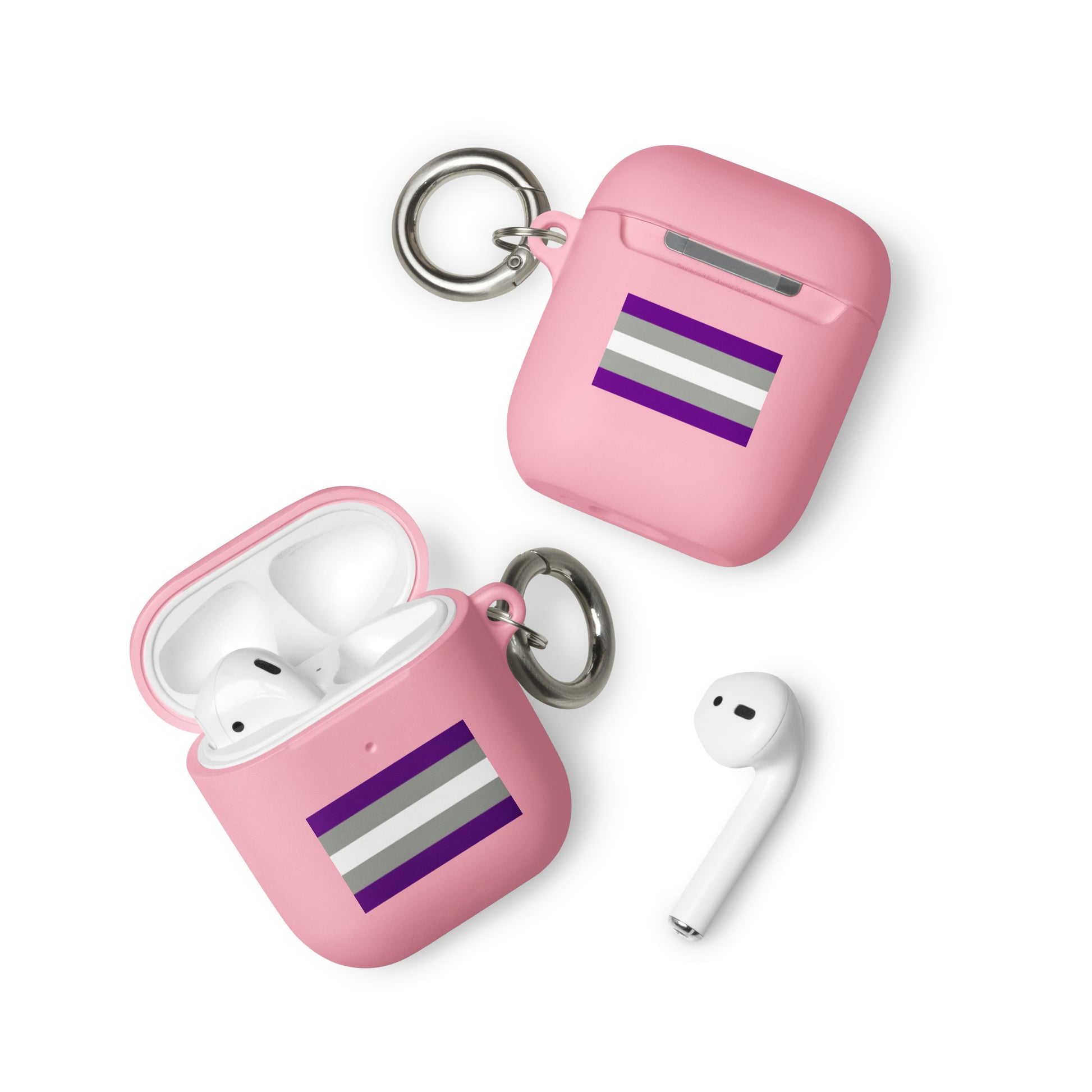 Greysexual Pride Flag Rubber Case for Apple AirPods Pink AirPods Greysexual rubber-case-for-airpods-pink-airpods-front-64ade92a41311