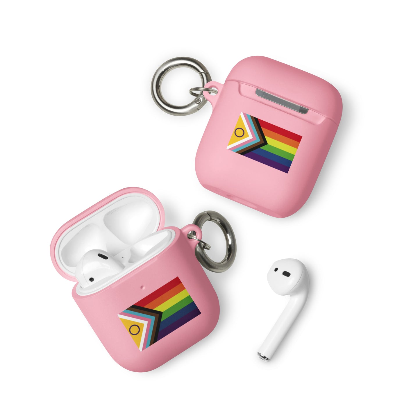 LGBTQ Pride Rubber Case for Apple AirPods® - Intersex Progress Flag Pink AirPods Pride rubber-case-for-airpods-pink-airpods-front-64ade9631363f