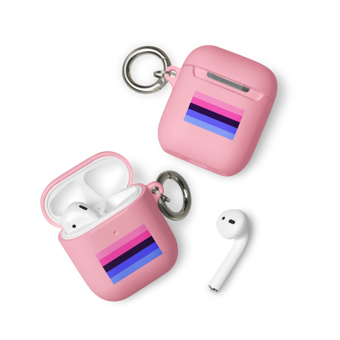 Omnisexual Pride Flag Rubber Case for Apple AirPods Pink AirPods Omnisexual rubber-case-for-airpods-pink-airpods-front-64adeac63428d