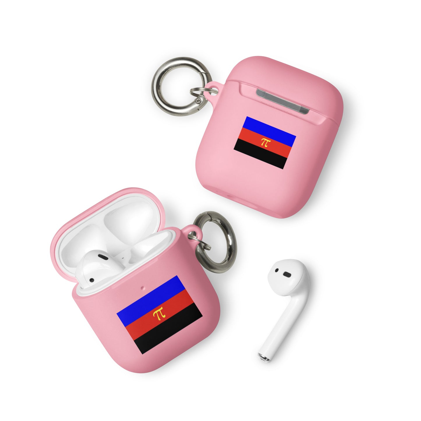 Polyamorous Polyamory Pride Flag Rubber Case for Apple AirPods Pink AirPods Polyamorous rubber-case-for-airpods-pink-airpods-front-64adeb0278ee0