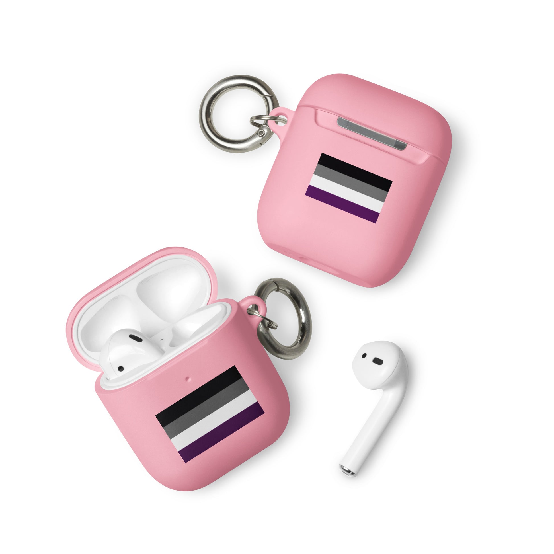 Asexual Ace Pride Flag Rubber Case for Apple AirPods Pink AirPods Asexual rubber-case-for-airpods-pink-airpods-front-64adebda4004e