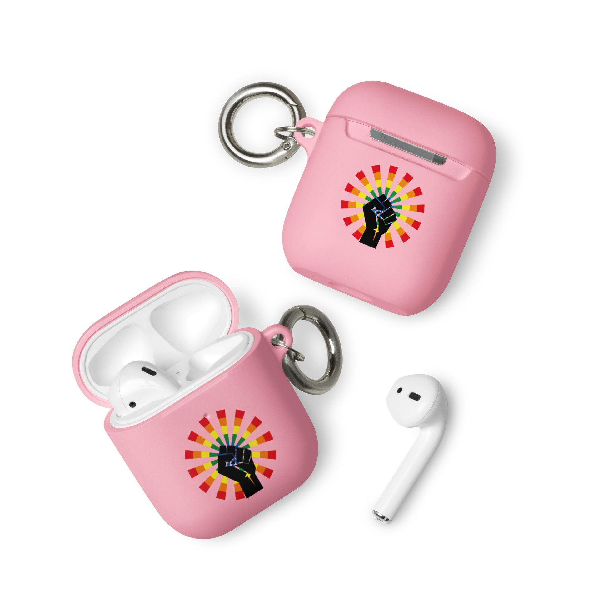 LGBTQ Pride Rubber Case for Apple AirPods - Resist Pink AirPods Pride rubber-case-for-airpods-pink-airpods-front-64adec0b36aab