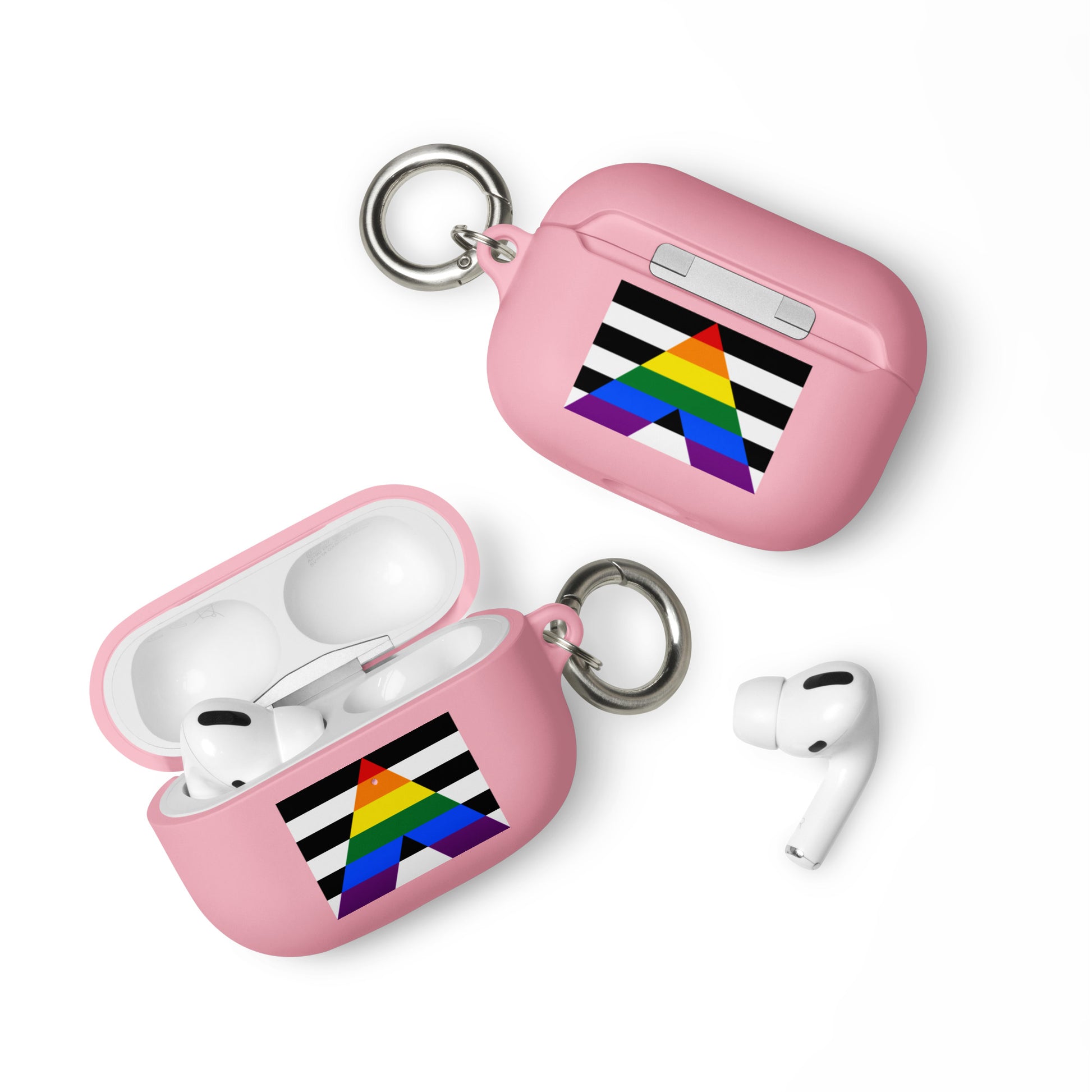 Straight Ally Pride Flag Rubber Case for Apple AirPods Pink AirPods Pro Straight Ally rubber-case-for-airpods-pink-airpods-pro-front-64adcb9a8c04f