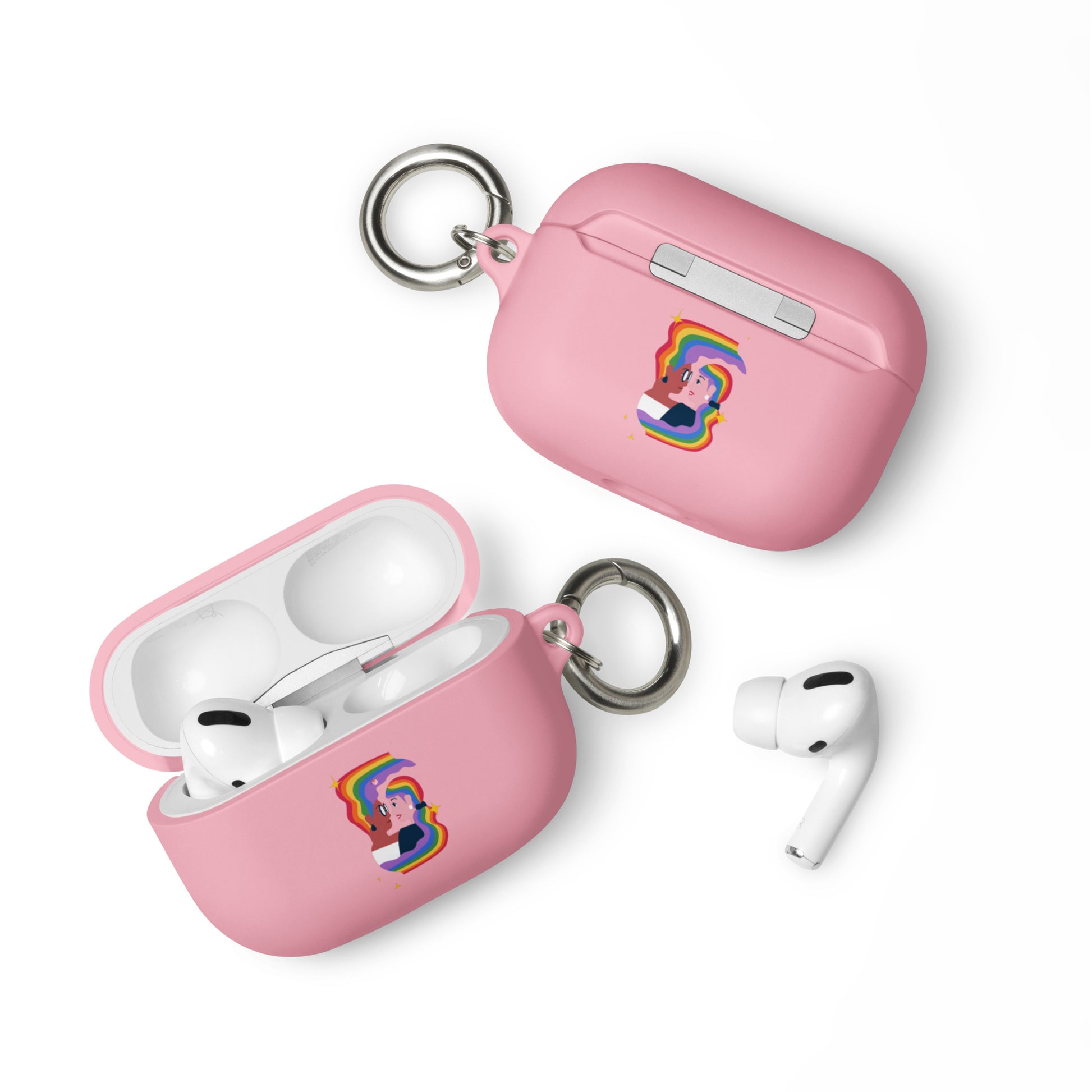 Lesbian Pride Rubber Case for Apple AirPods - Embrace Pink AirPods Pro Lesbian rubber-case-for-airpods-pink-airpods-pro-front-64adceea2ae38