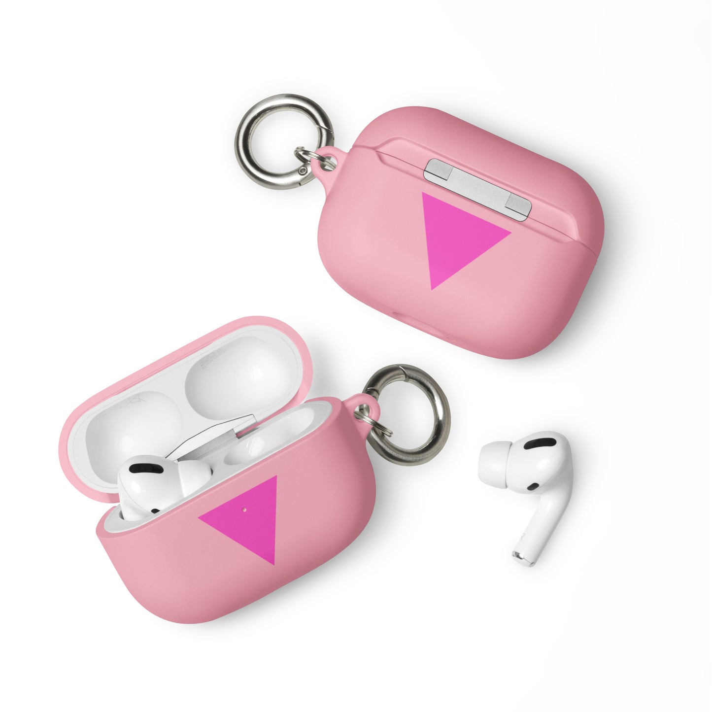 LGBTQ Pride Rubber Case for Apple AirPods - Pink Triangle Pink AirPods Pro Pride rubber-case-for-airpods-pink-airpods-pro-front-64adcf7471886