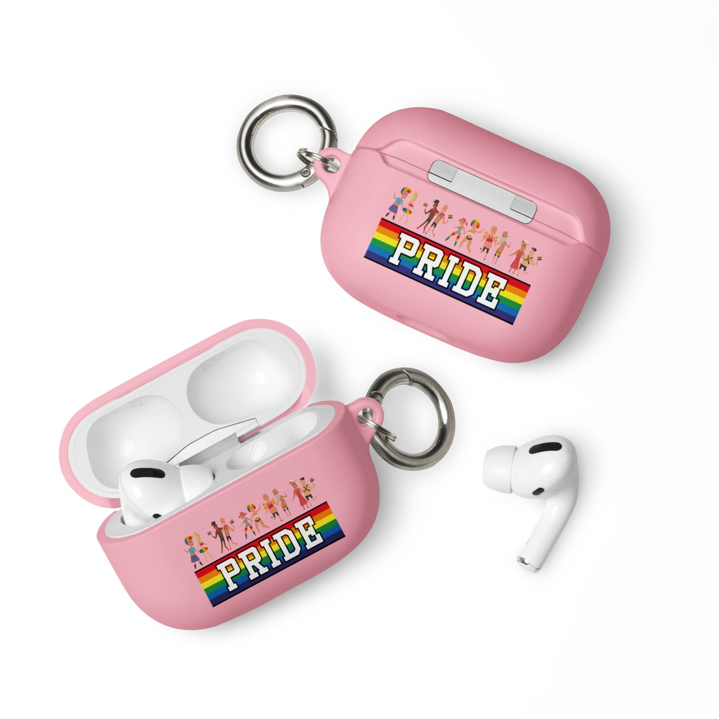 LGBTQ Pride Rubber Case for Apple AirPods - Pride Parade Pink AirPods Pro Pride rubber-case-for-airpods-pink-airpods-pro-front-64add0b8a2485