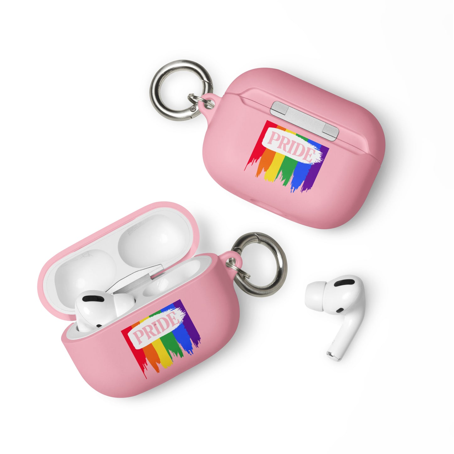 LGBTQ Pride Rubber Case for Apple AirPods - Pride Paint Pink AirPods Pro Pride rubber-case-for-airpods-pink-airpods-pro-front-64add0e473490