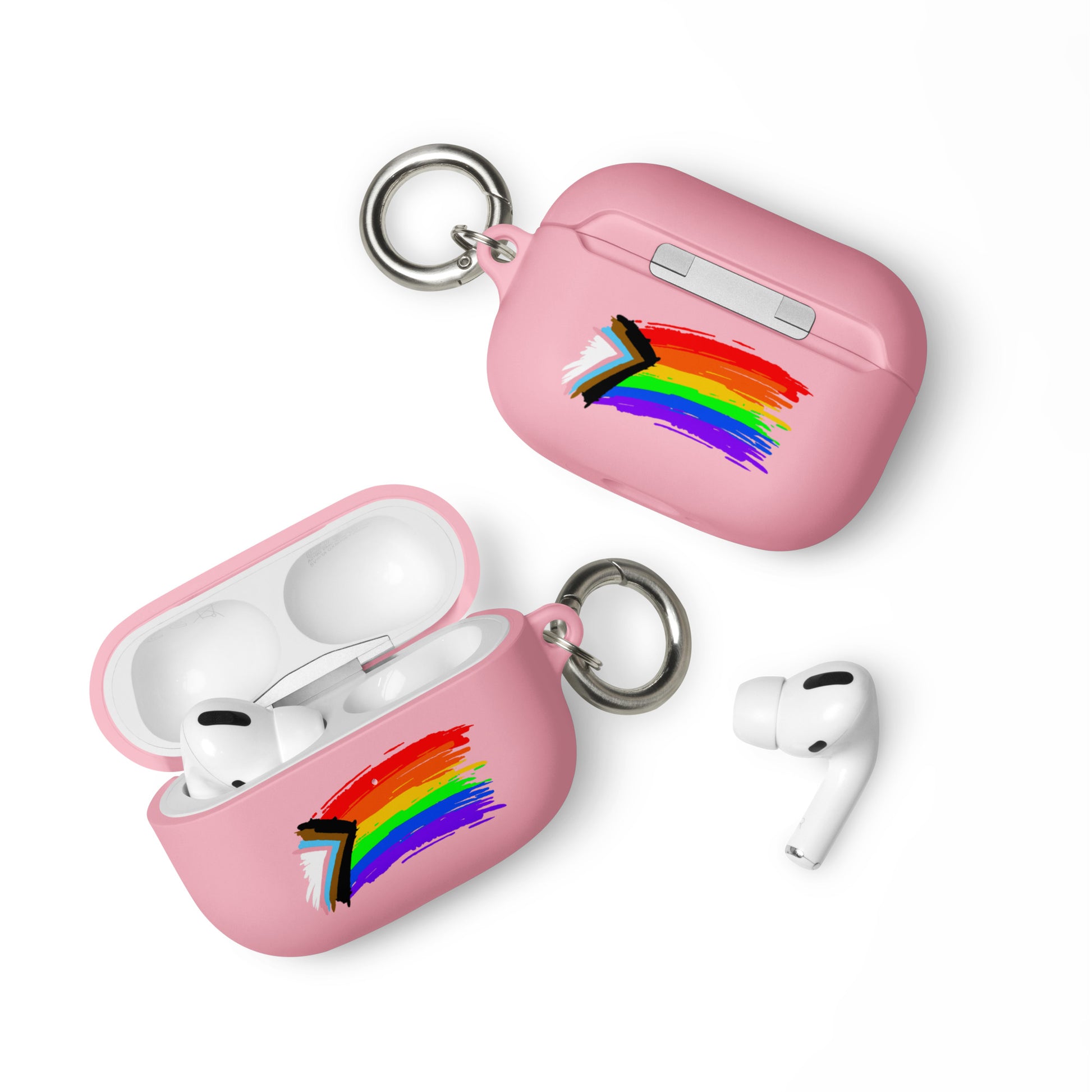 LGBTQ Pride Rubber Case for Apple AirPods - Progress Paint Pink AirPods Pro Pride rubber-case-for-airpods-pink-airpods-pro-front-64add1c48fb3d