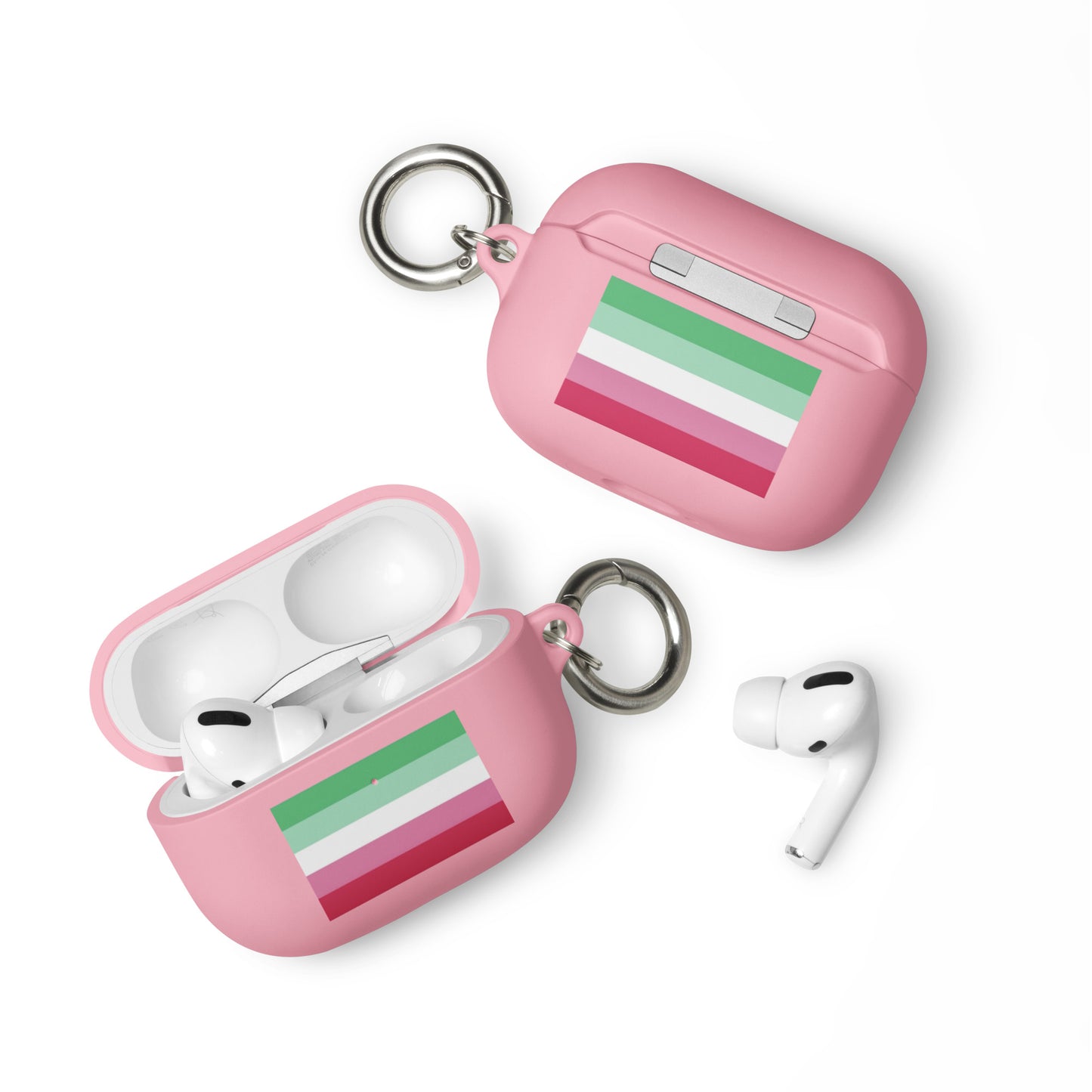 Abrosexual Pride Flag Case for Apple AirPods and AirPods Pro Pink AirPods Pro Abrosexual rubber-case-for-airpods-pink-airpods-pro-front-64add2dded359