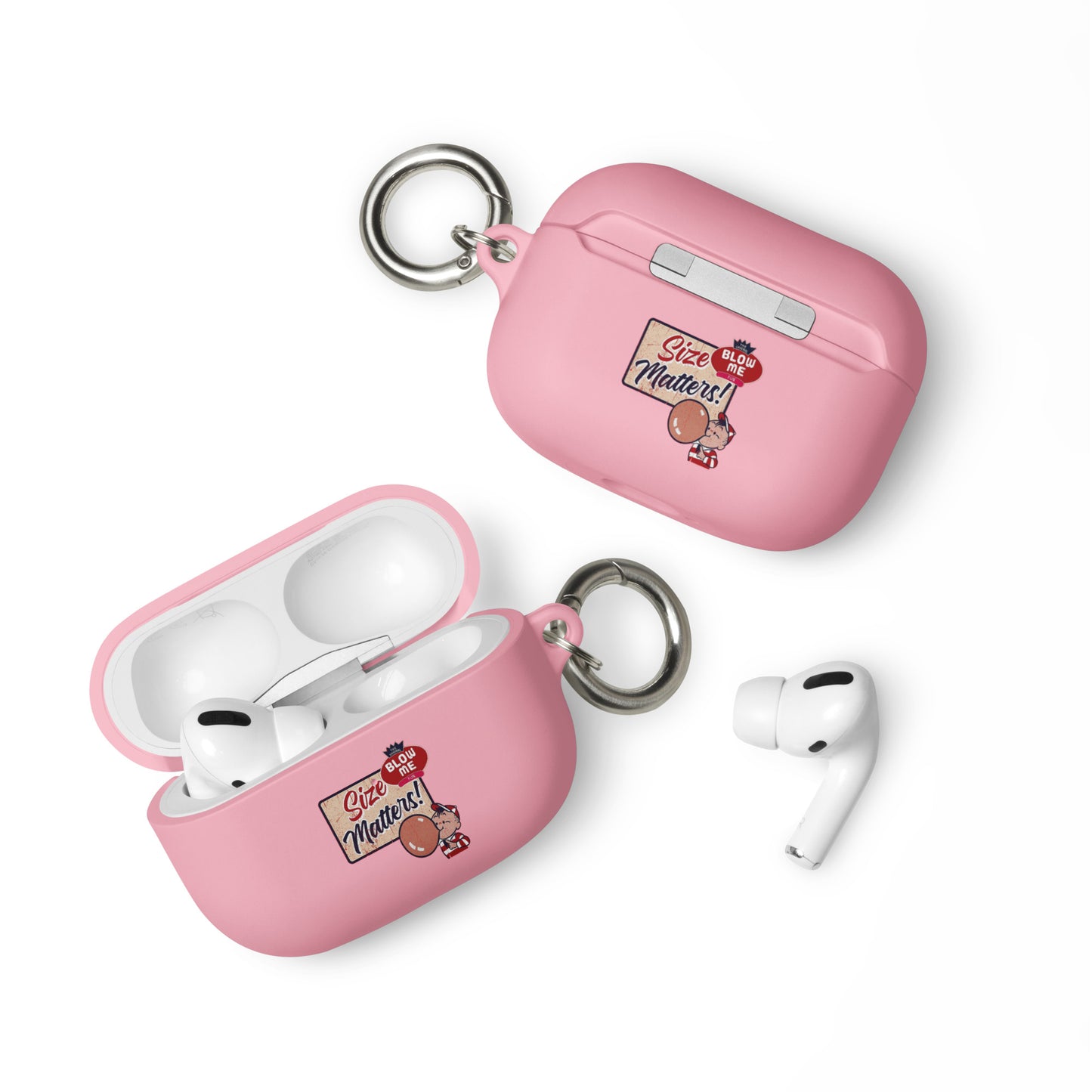 Rubber Case for Apple AirPods - Size Matters Pink AirPods Pro rubber-case-for-airpods-pink-airpods-pro-front-64add31794f3c