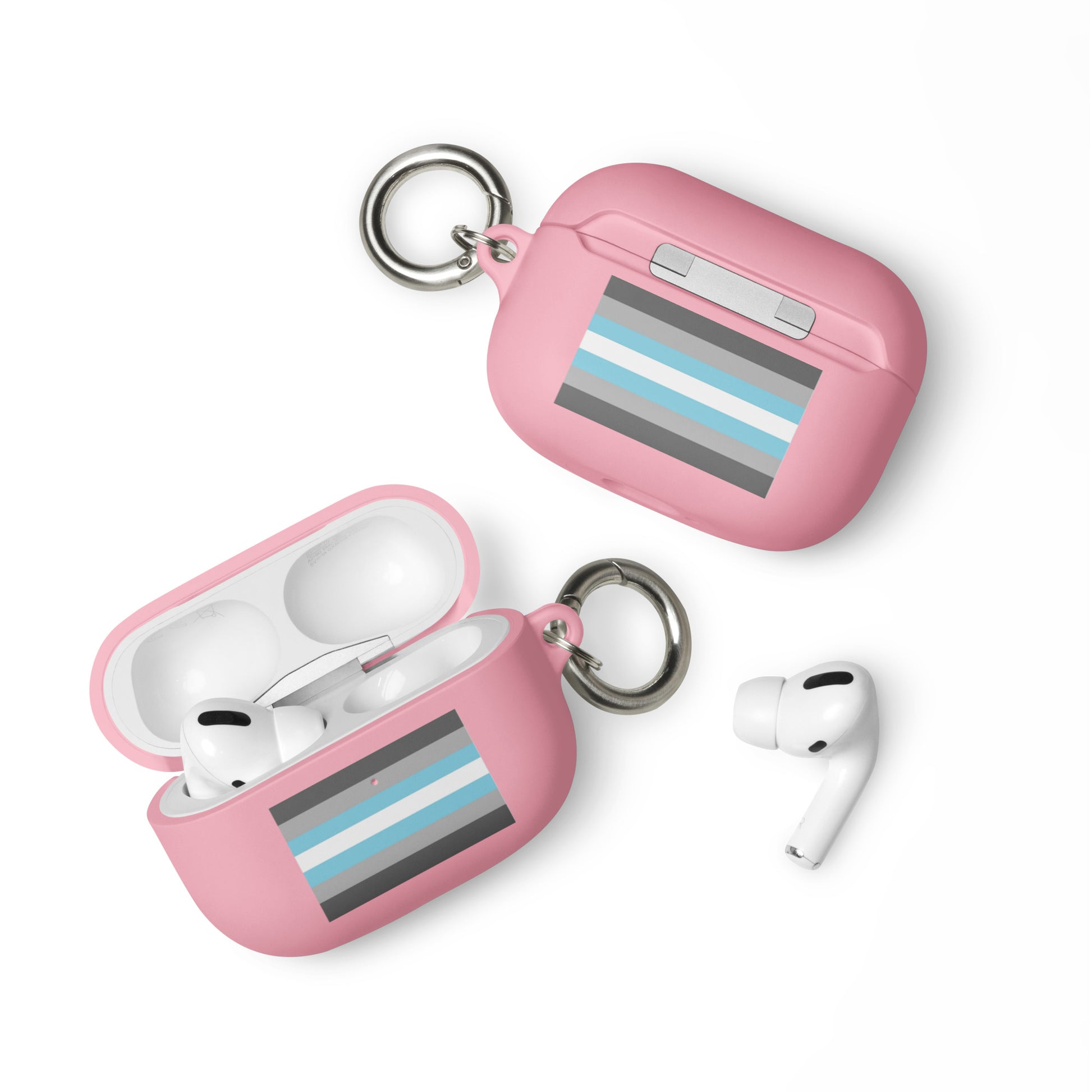 Demiboy Pride Flag Rubber Case for Apple AirPods Pink AirPods Pro Demiboy rubber-case-for-airpods-pink-airpods-pro-front-64ade79831487