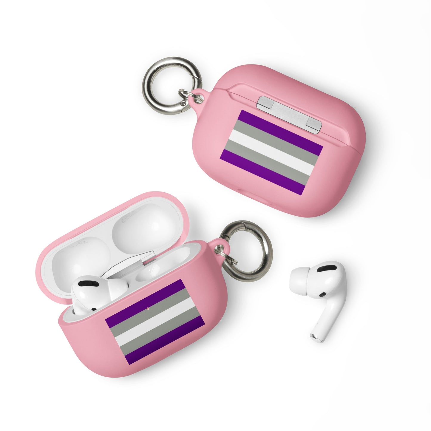 Greysexual Pride Flag Rubber Case for Apple AirPods Pink AirPods Pro Greysexual rubber-case-for-airpods-pink-airpods-pro-front-64ade92a41408