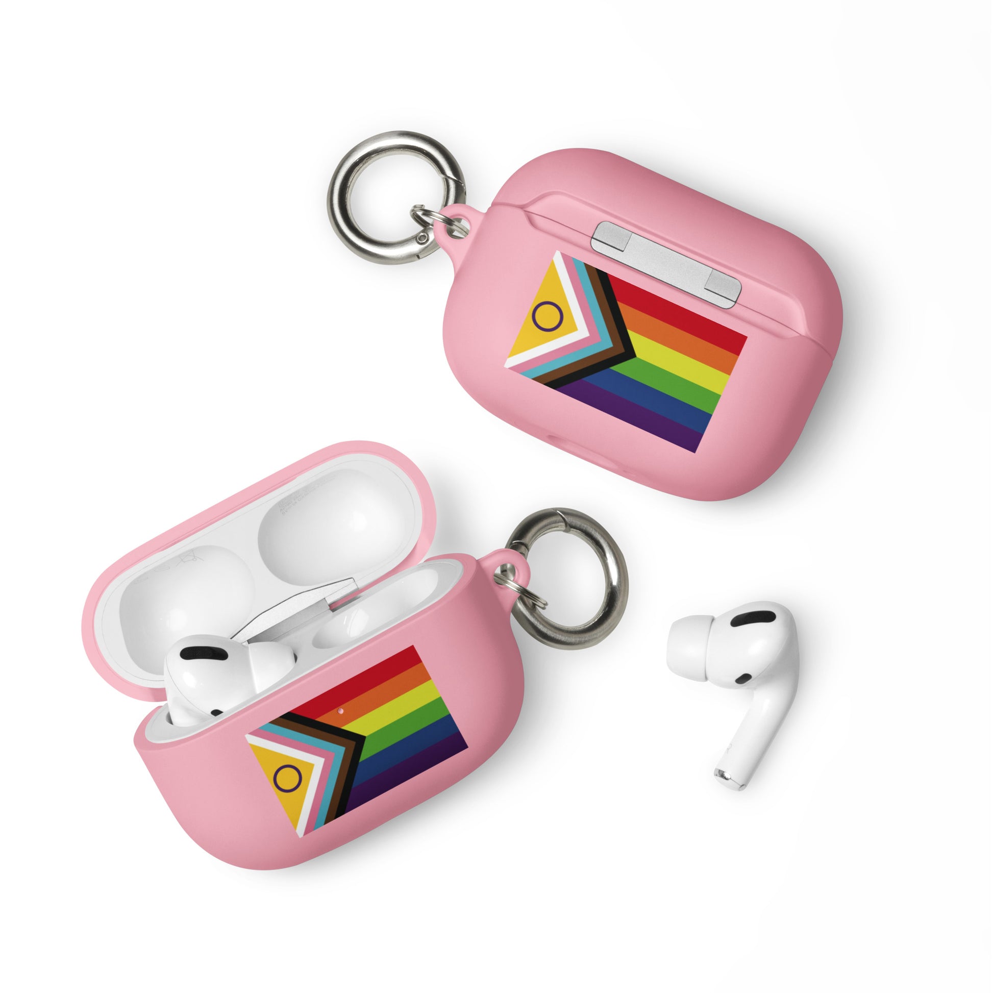 LGBTQ Pride Rubber Case for Apple AirPods® - Intersex Progress Flag Pink AirPods Pro Pride rubber-case-for-airpods-pink-airpods-pro-front-64ade96313753