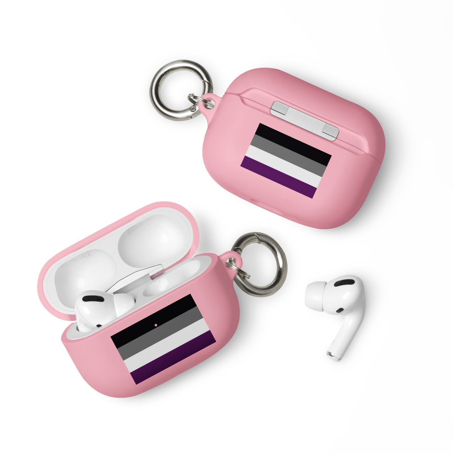 Asexual Ace Pride Flag Rubber Case for Apple AirPods Pink AirPods Pro Asexual rubber-case-for-airpods-pink-airpods-pro-front-64adebda400ce