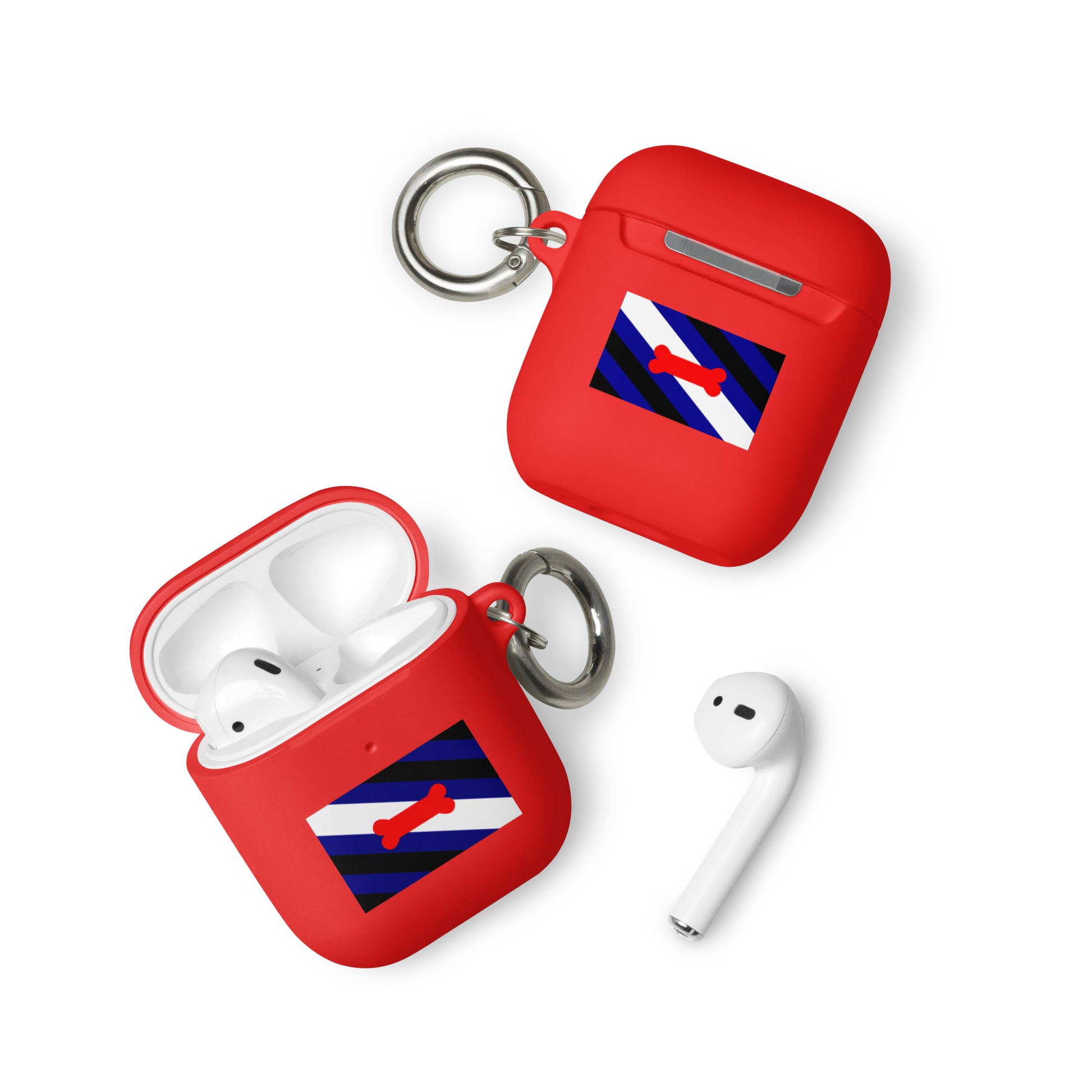 Puppy Play Pride Flag Rubber Case for Apple AirPods Red AirPods rubber-case-for-airpods-red-airpods-front-64add04f104ff