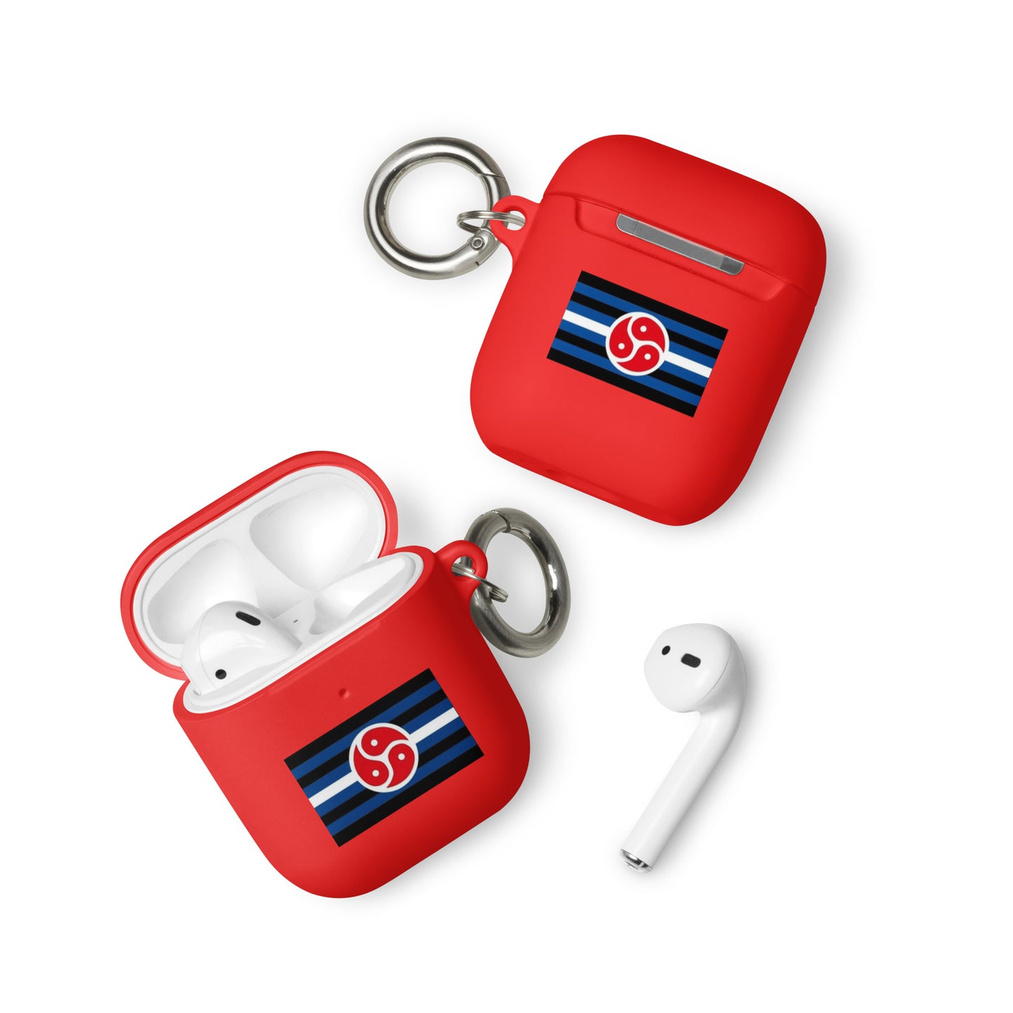 BDSM Pride Flag Rubber Case for AirPods Red AirPods rubber-case-for-airpods-red-airpods-front-64add9d70173b