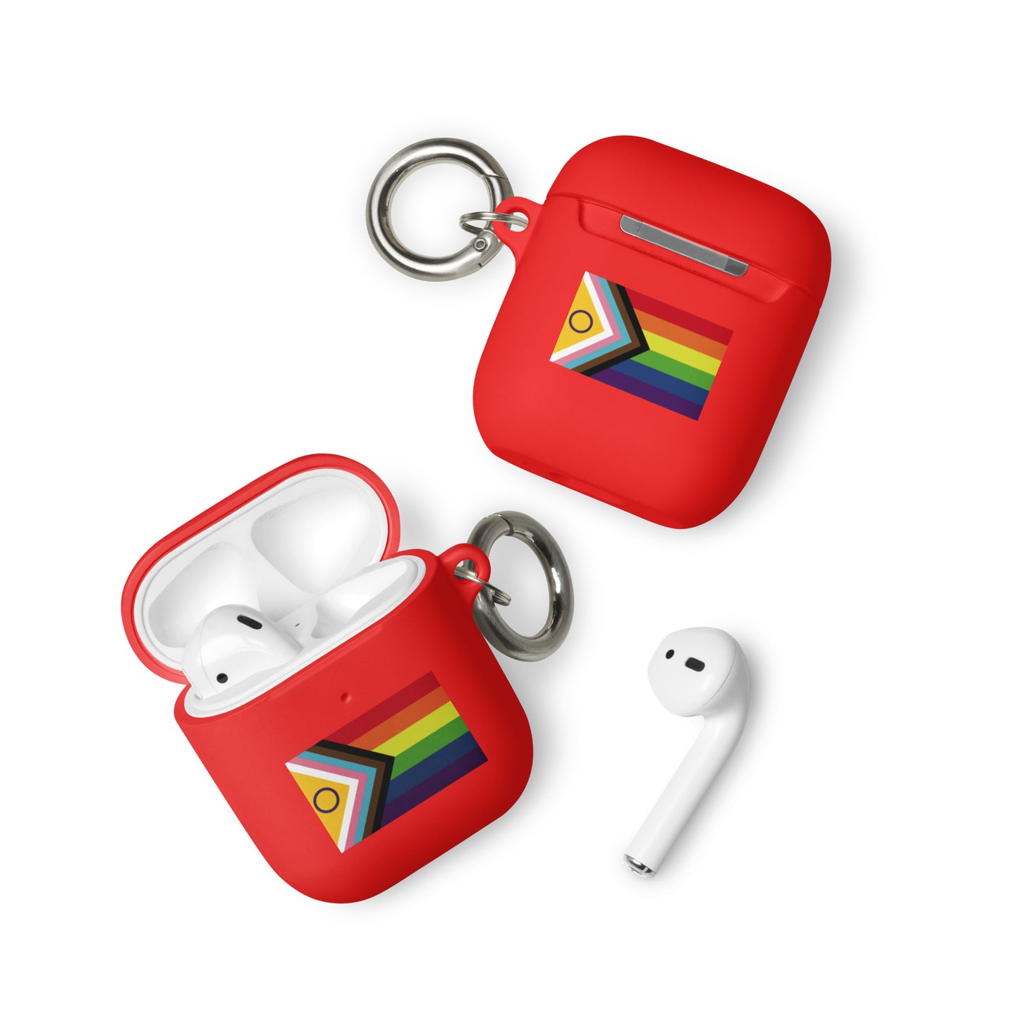 LGBTQ Pride Rubber Case for Apple AirPods® - Intersex Progress Flag Red AirPods Pride rubber-case-for-airpods-red-airpods-front-64ade96312e9a