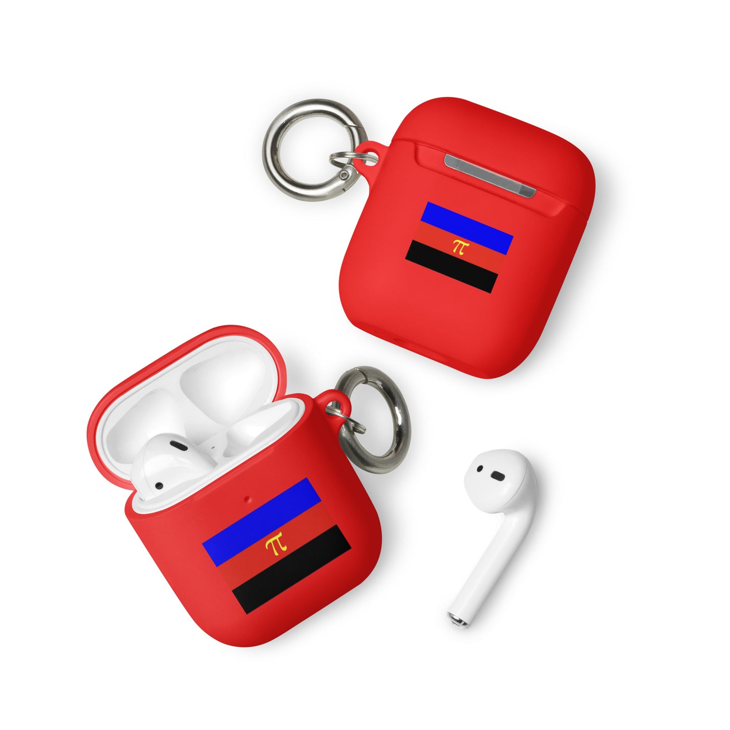 Polyamorous Polyamory Pride Flag Rubber Case for Apple AirPods Red AirPods Polyamorous rubber-case-for-airpods-red-airpods-front-64adeb0278a08