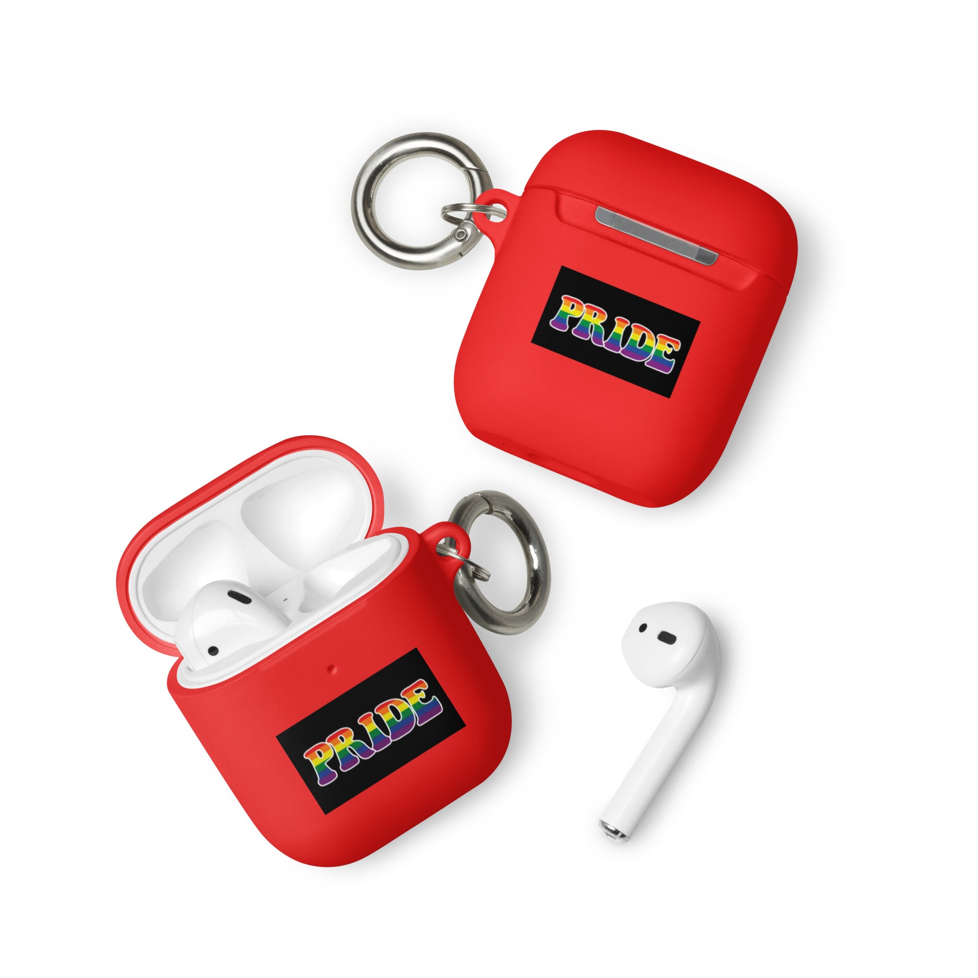 LGBTQ Pride Rubber Case for Apple AirPods - Pride Red AirPods Pride rubber-case-for-airpods-red-airpods-front-64adeb68e6cab