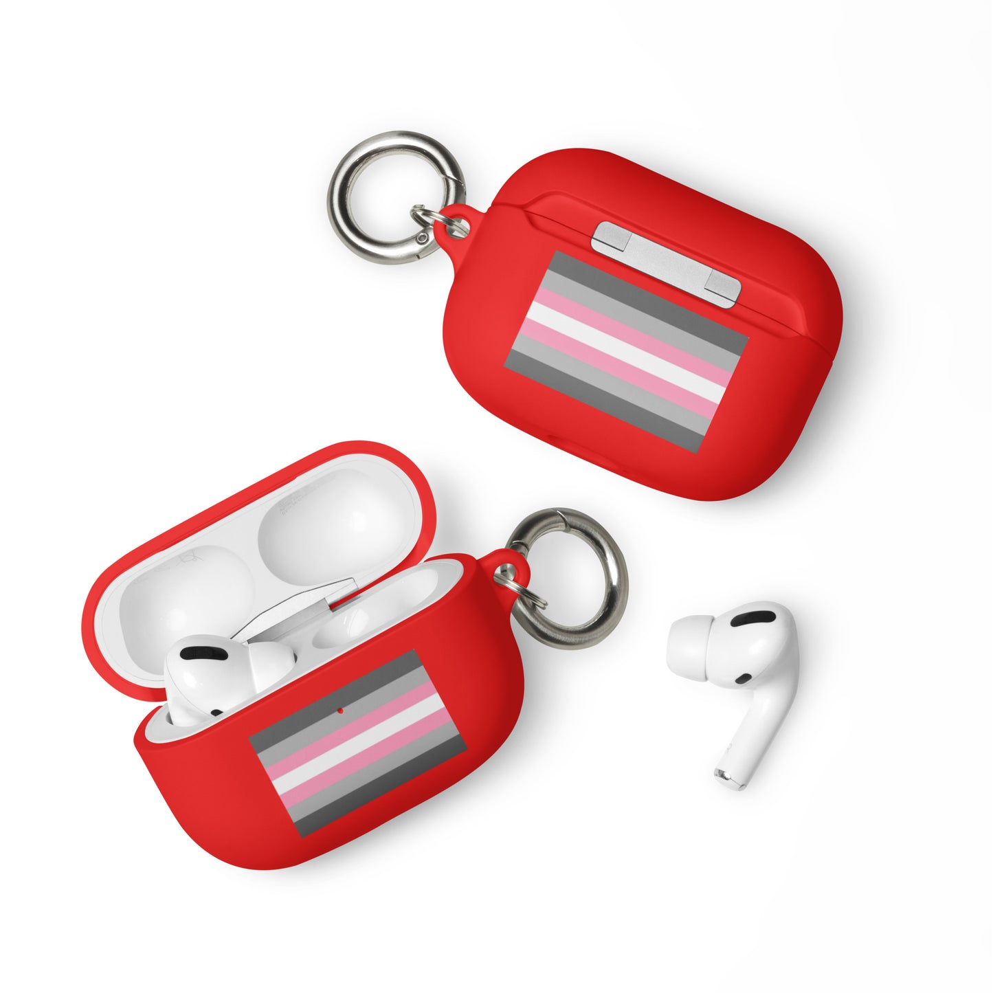 Demigirl Pride Flag Rubber Case for Apple AirPods Red AirPods Pro Demigirl rubber-case-for-airpods-red-airpods-pro-front-64ade7c9a0f98